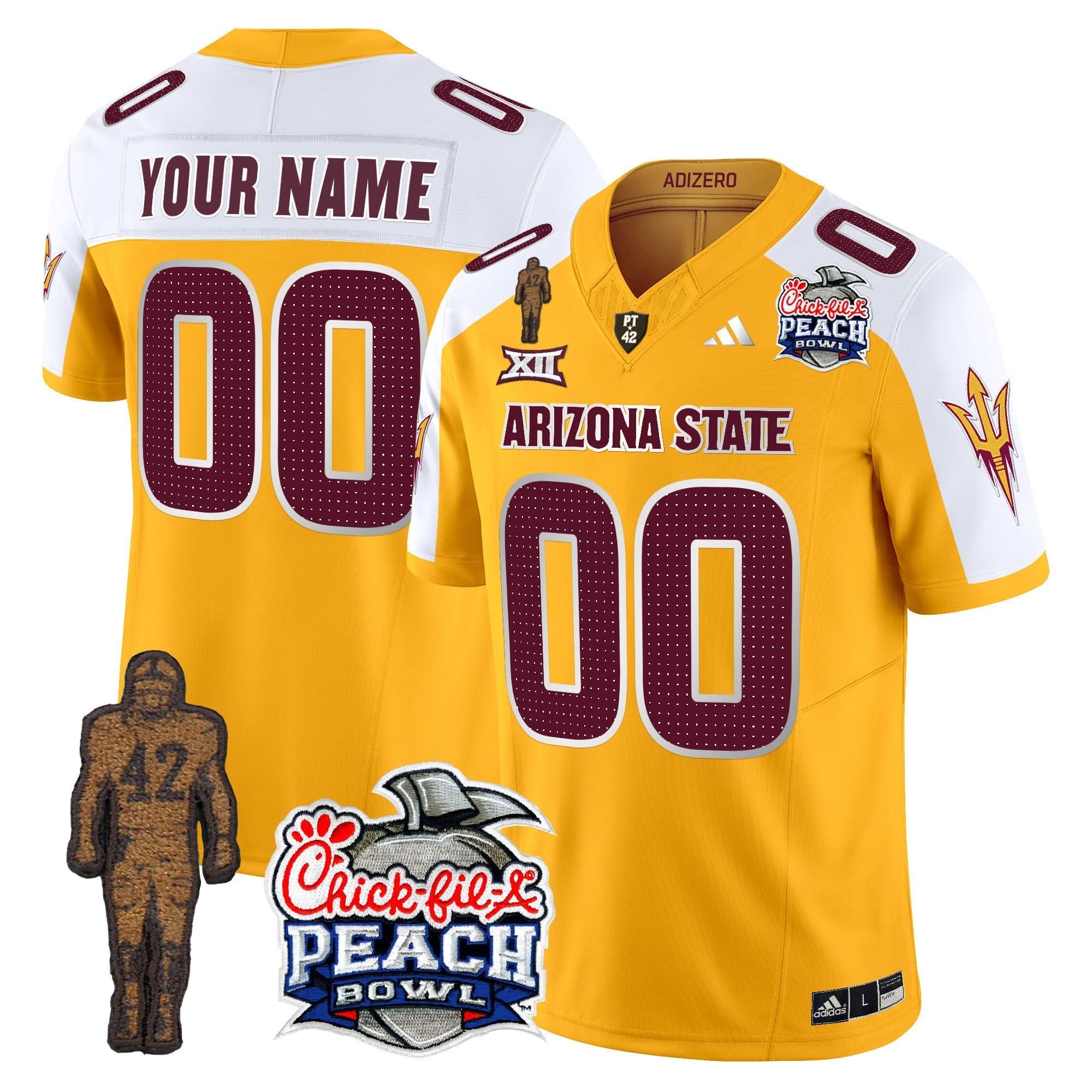 Custom Sun Devils Jersey Pat Tillman & Peach Bowl Patch Vapor Limited V2 - All Stitched