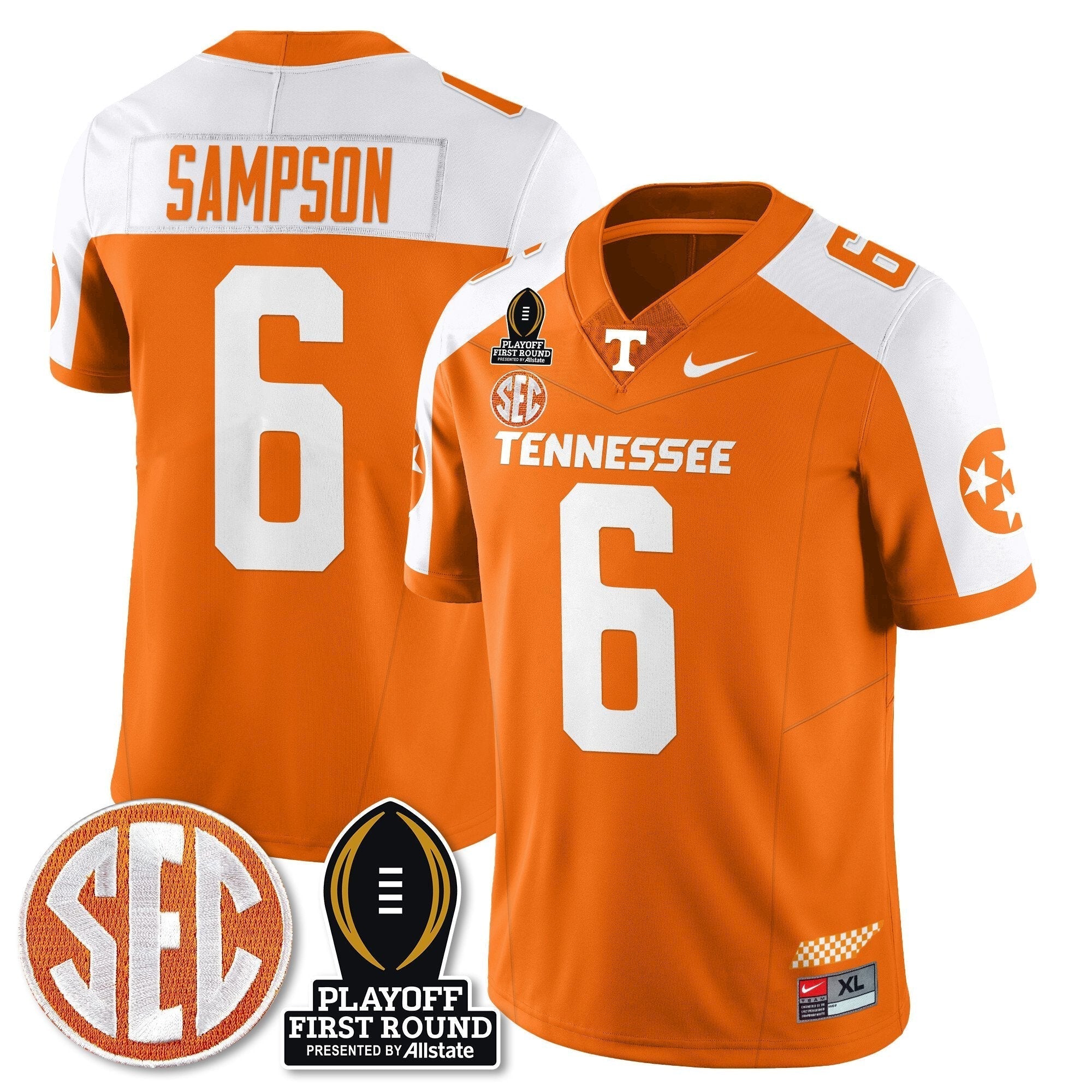 Men Tennessee Volunteers Football Jersey - Playoff First Round Patch - All Stitched