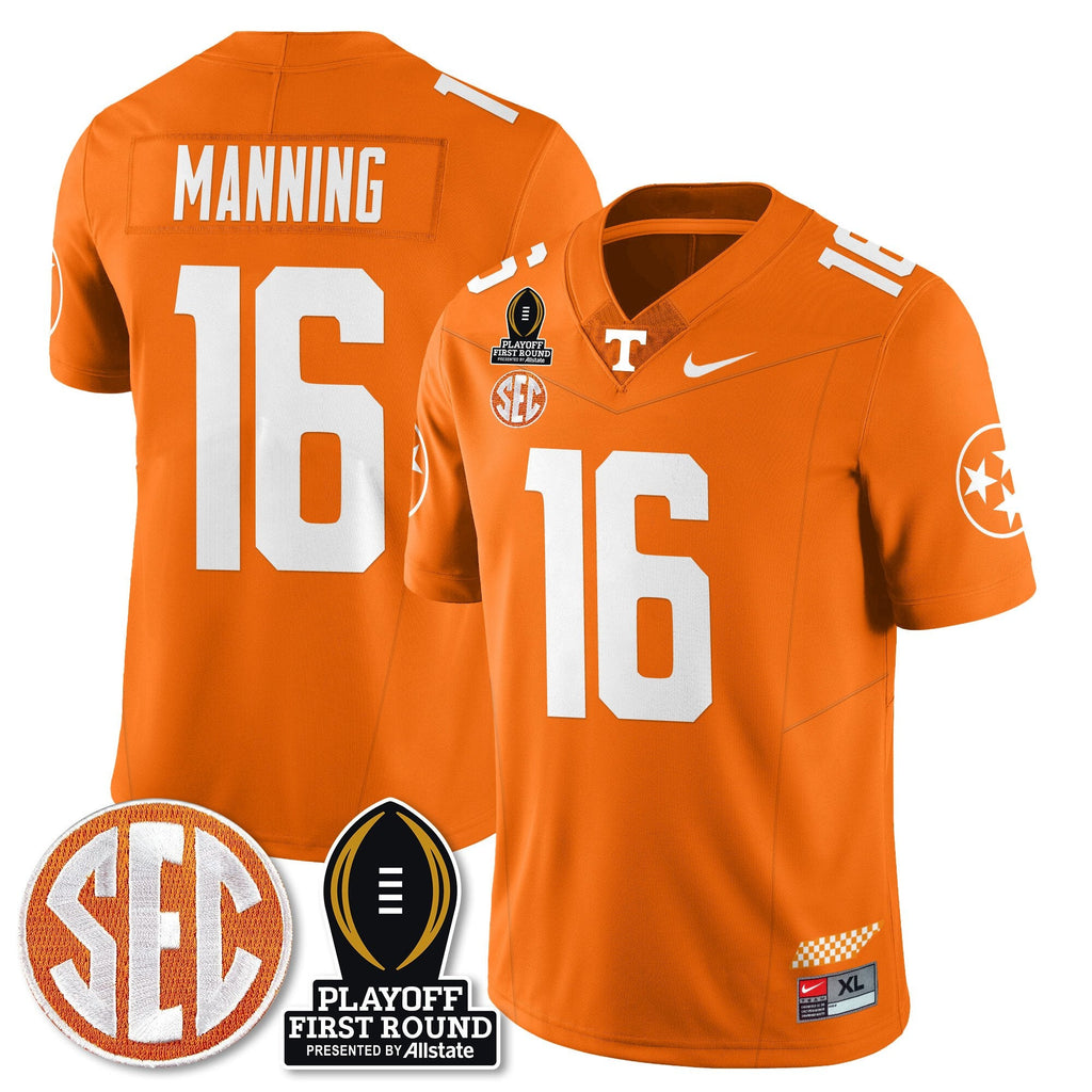 Men Tennessee Volunteers Football Jersey - Playoff First Round Patch - All Stitched