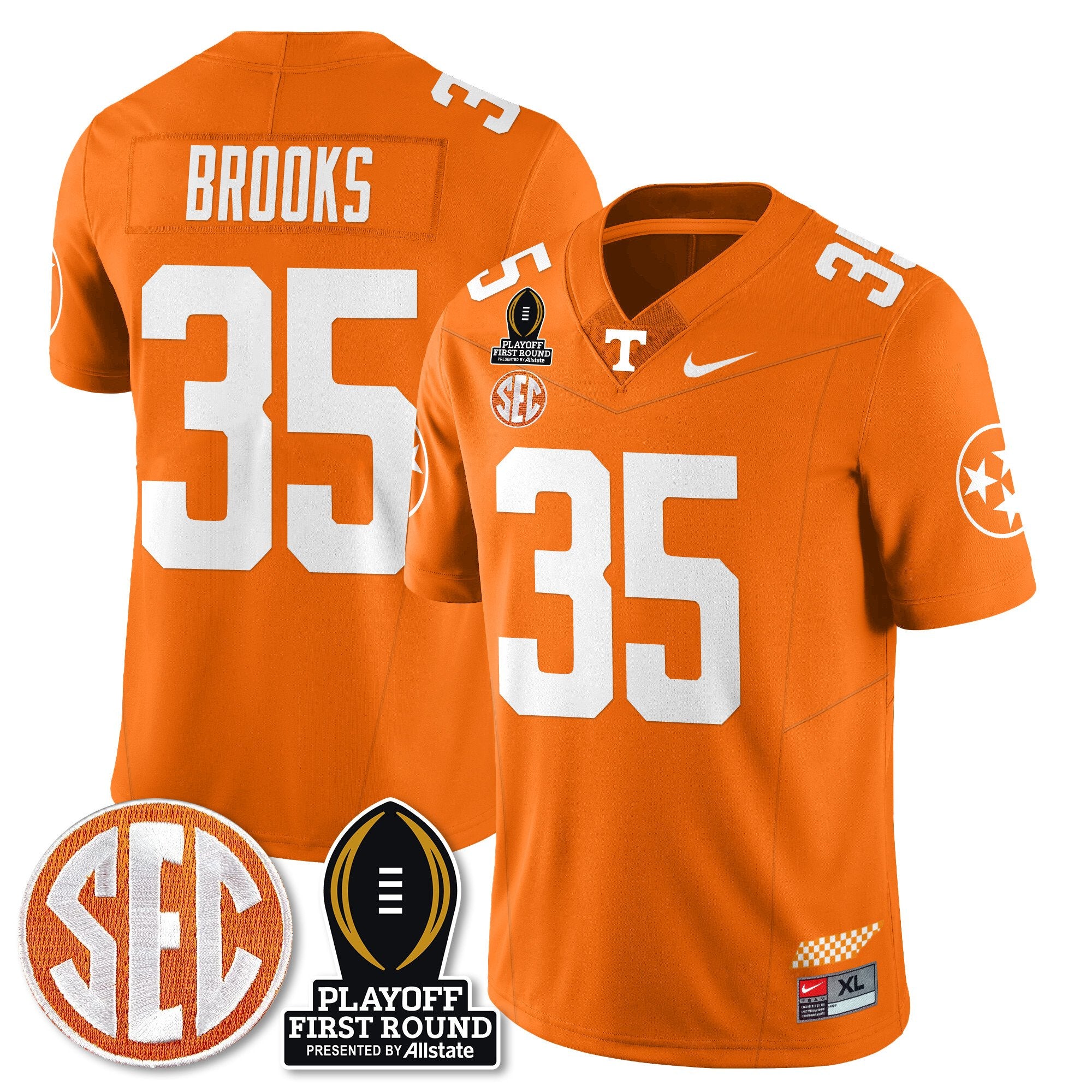 Men Tennessee Volunteers Football Jersey - Playoff First Round Patch - All Stitched