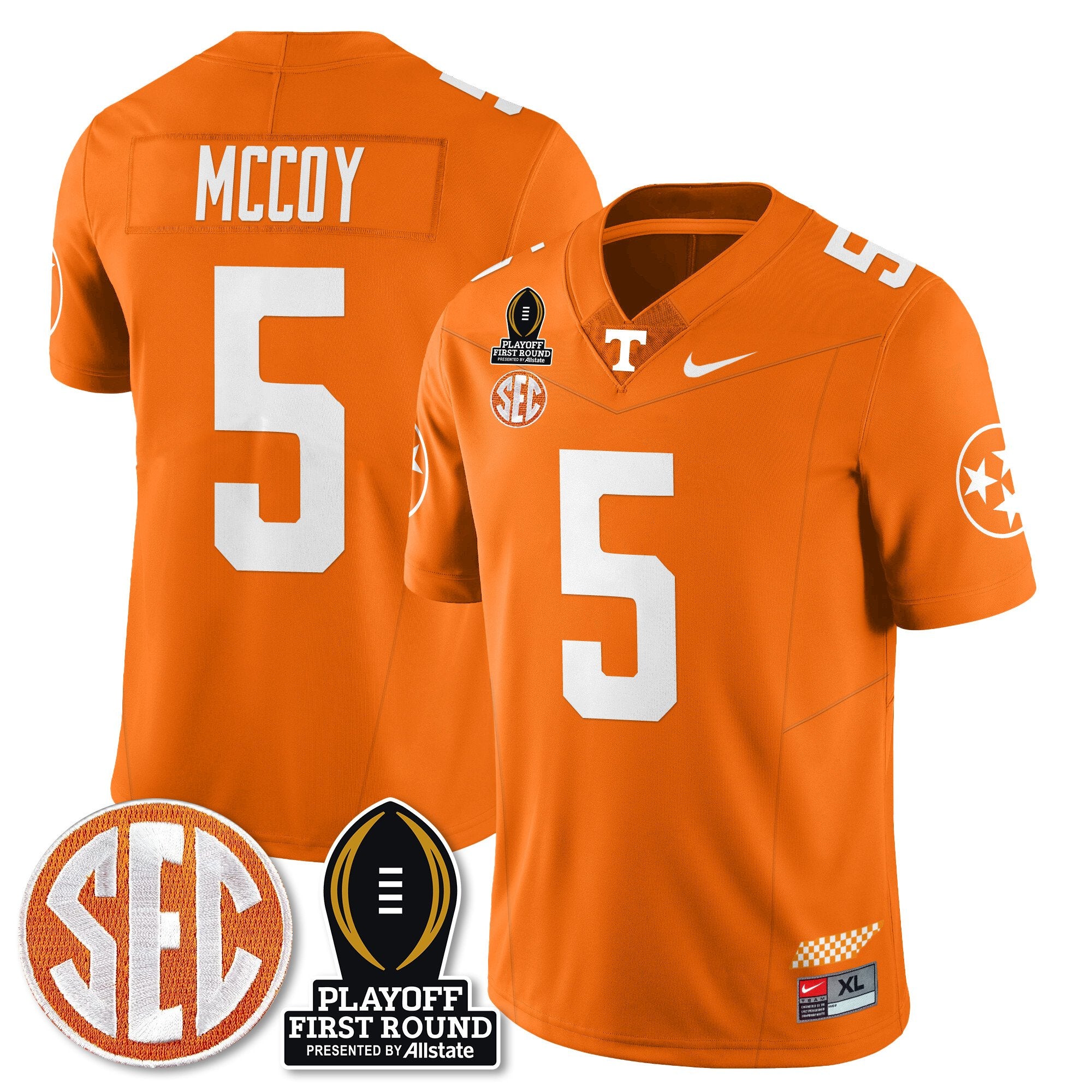 Men Tennessee Volunteers Football Jersey - Playoff First Round Patch - All Stitched