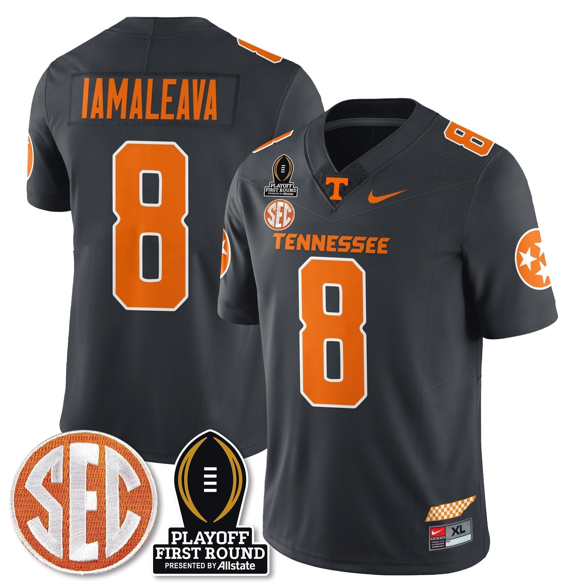 Men Tennessee Volunteers Football Jersey - Playoff First Round Patch - All Stitched