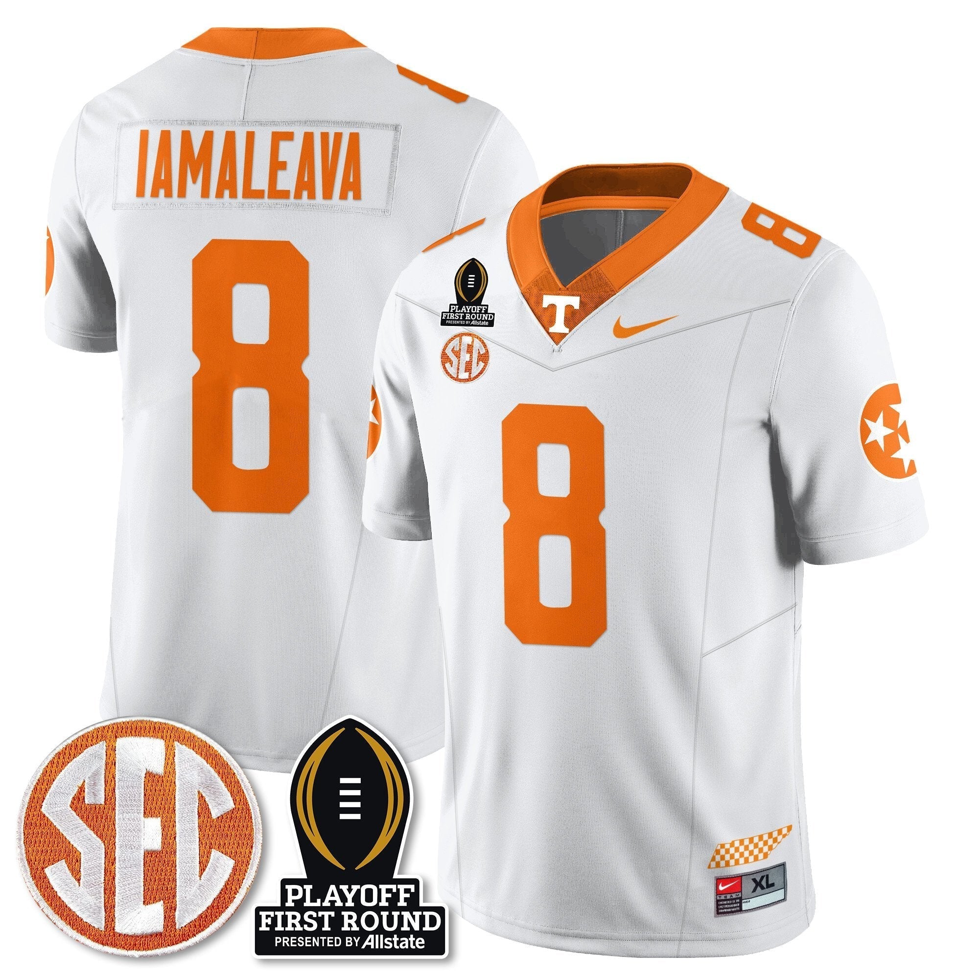 Men Tennessee Volunteers Football Jersey - Playoff First Round Patch - All Stitched