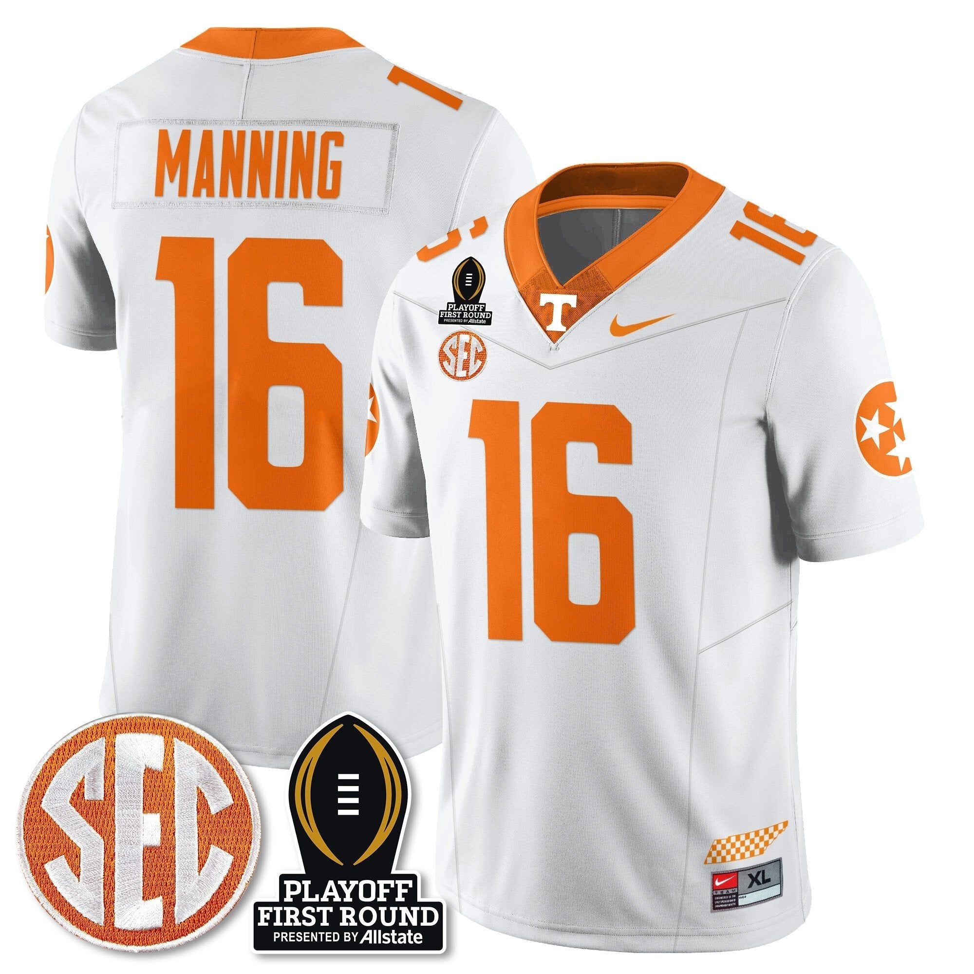Men Tennessee Volunteers Football Jersey - Playoff First Round Patch - All Stitched