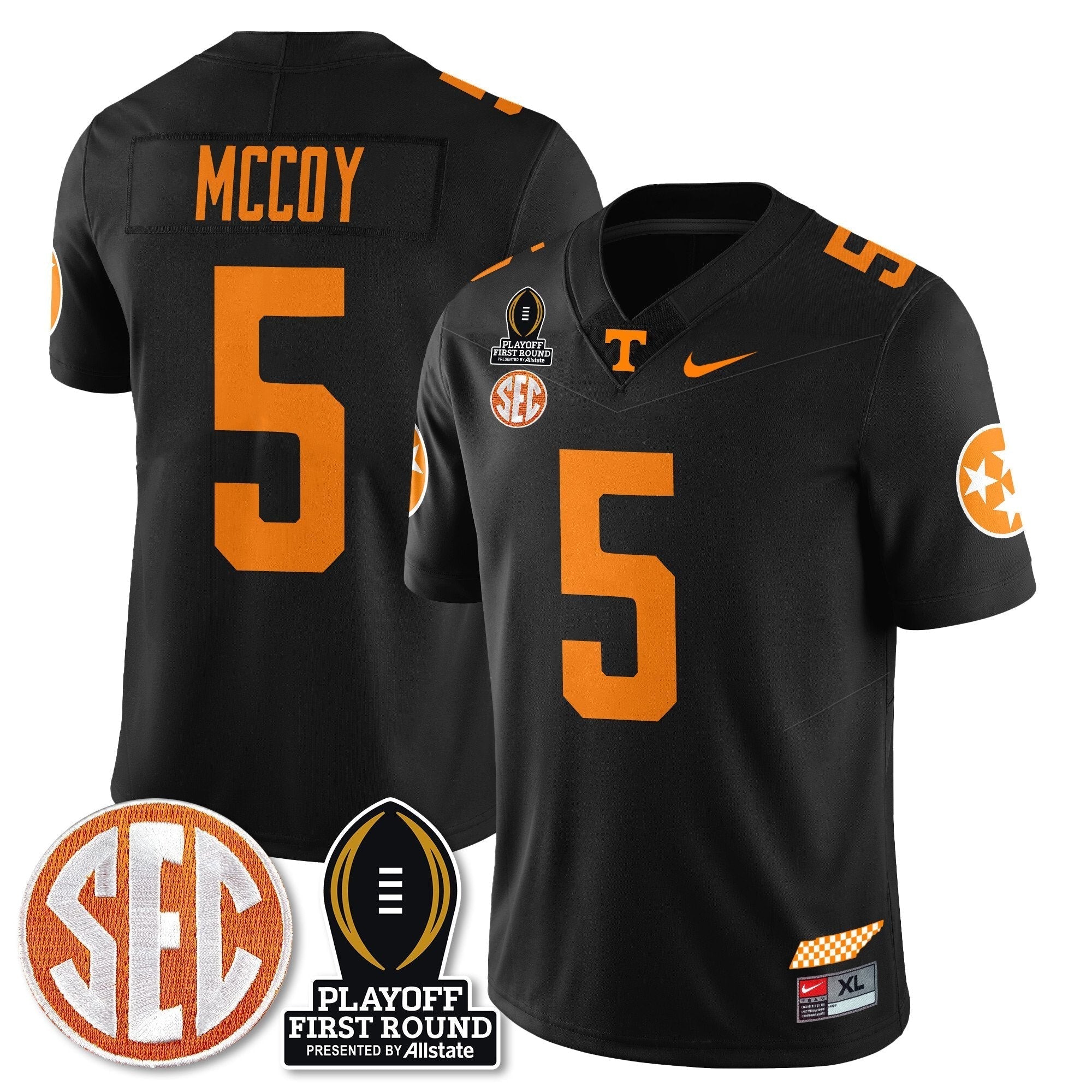Men Tennessee Volunteers Football Jersey - Playoff First Round Patch - All Stitched