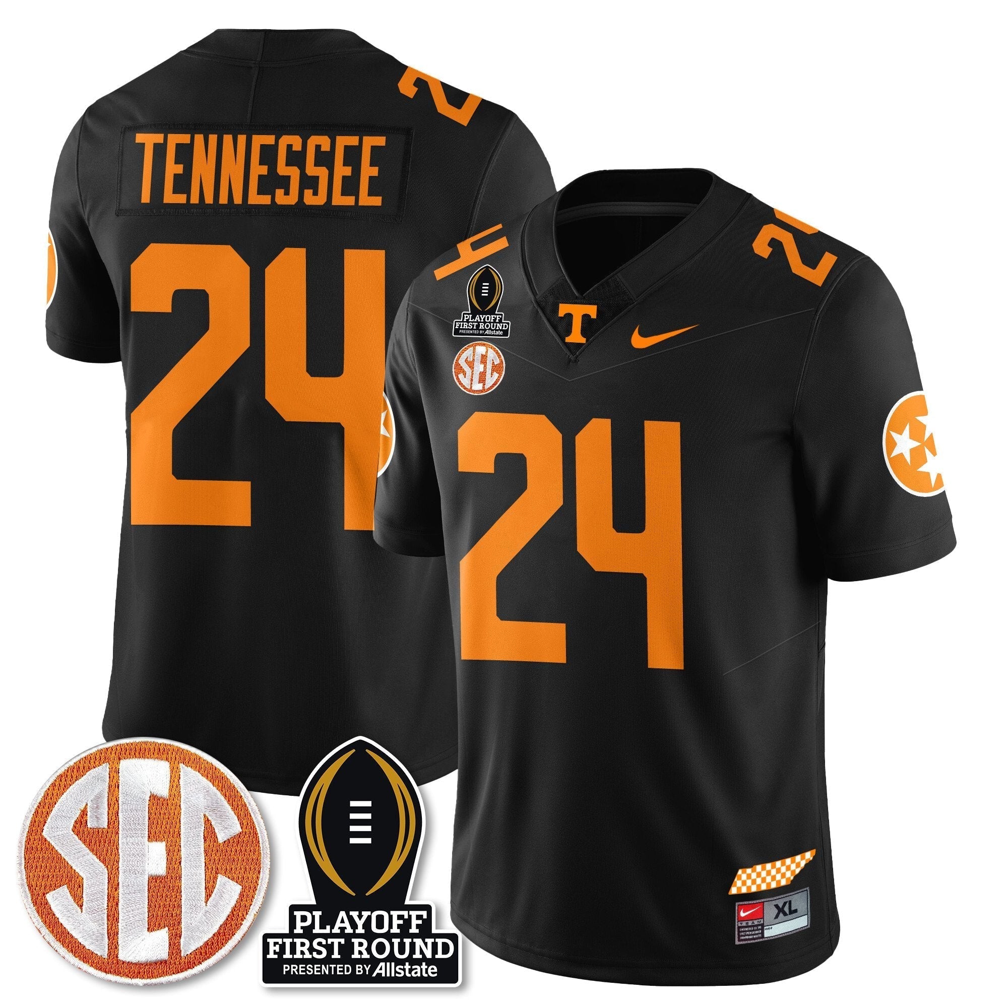 Men Tennessee Volunteers Football Jersey - Playoff First Round Patch - All Stitched
