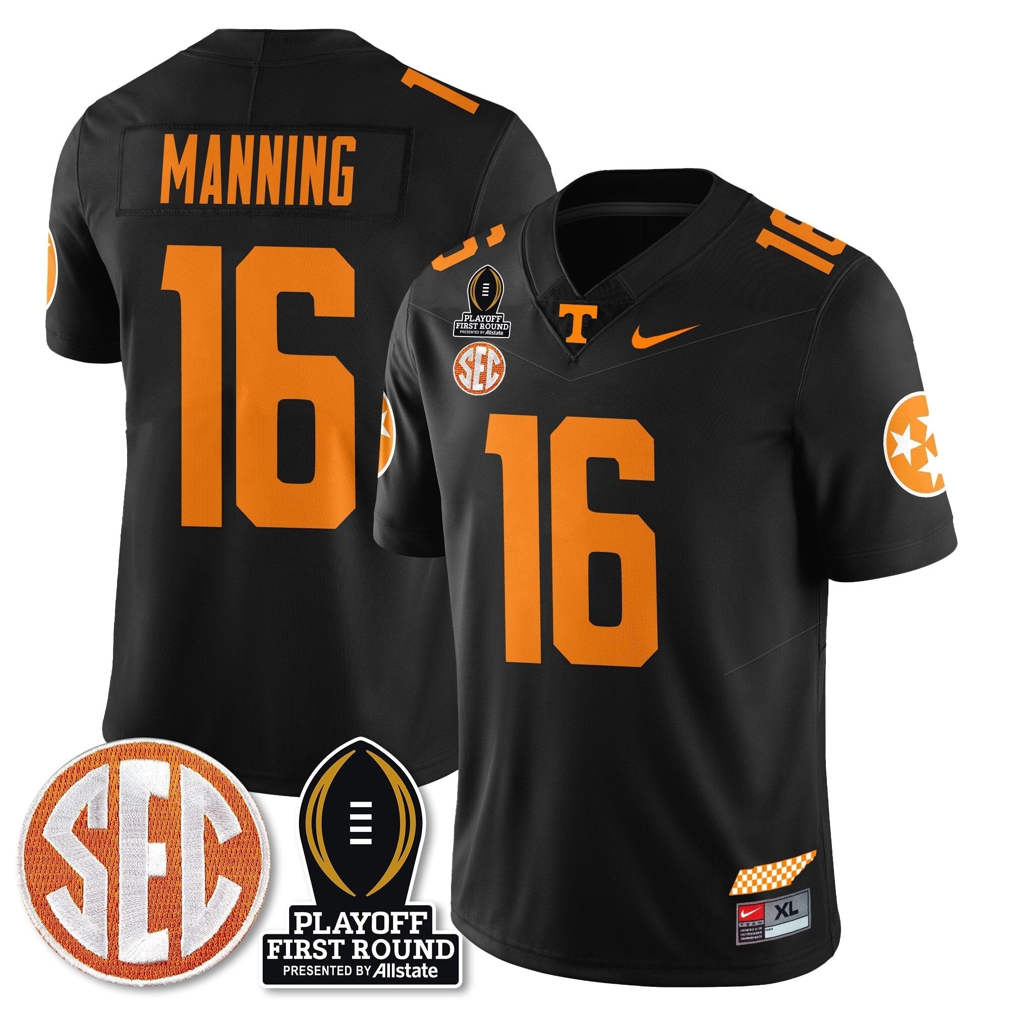 Men Tennessee Volunteers Football Jersey - Playoff First Round Patch - All Stitched