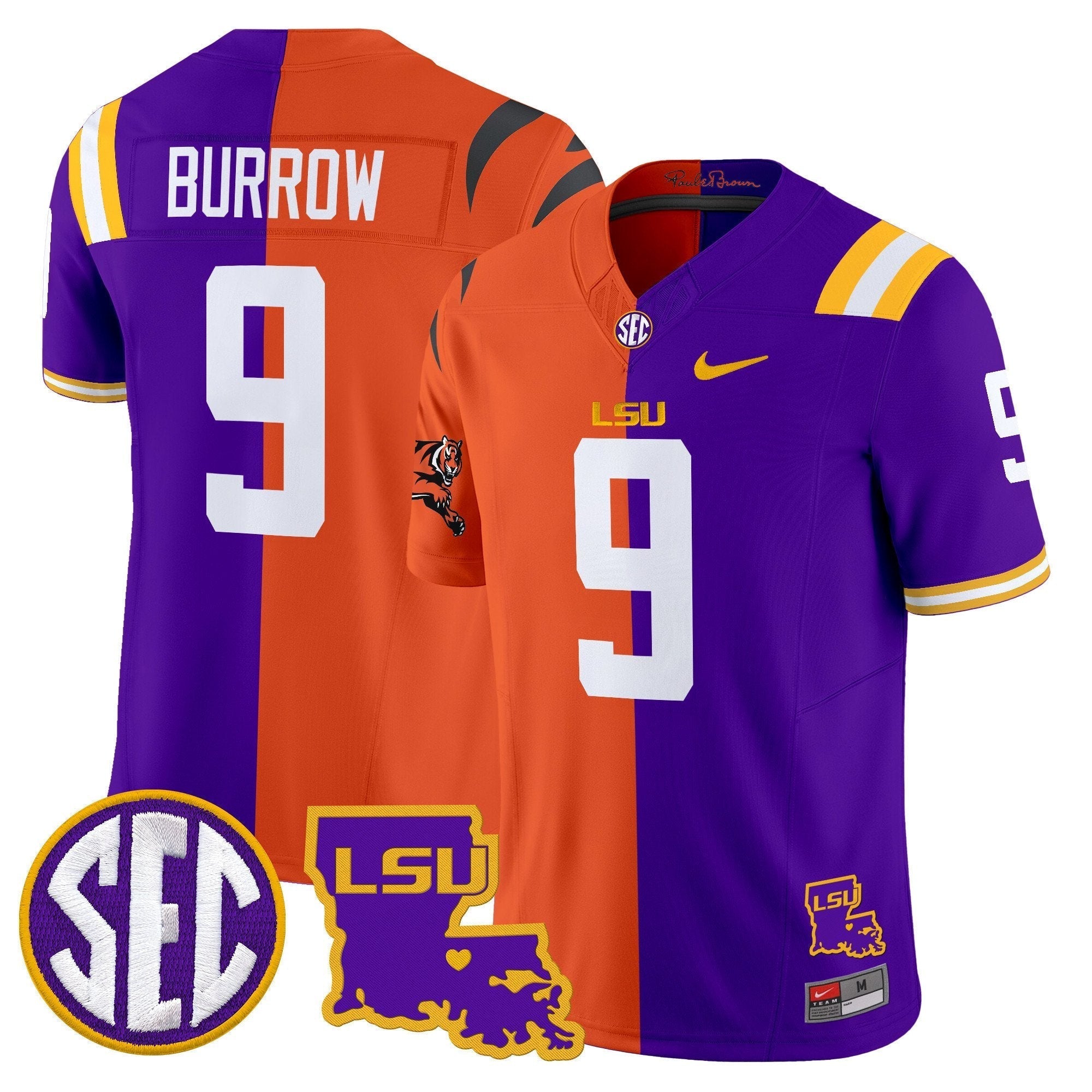 Men LSU Tiger Split Vapor Limited Jersey - All Stitched