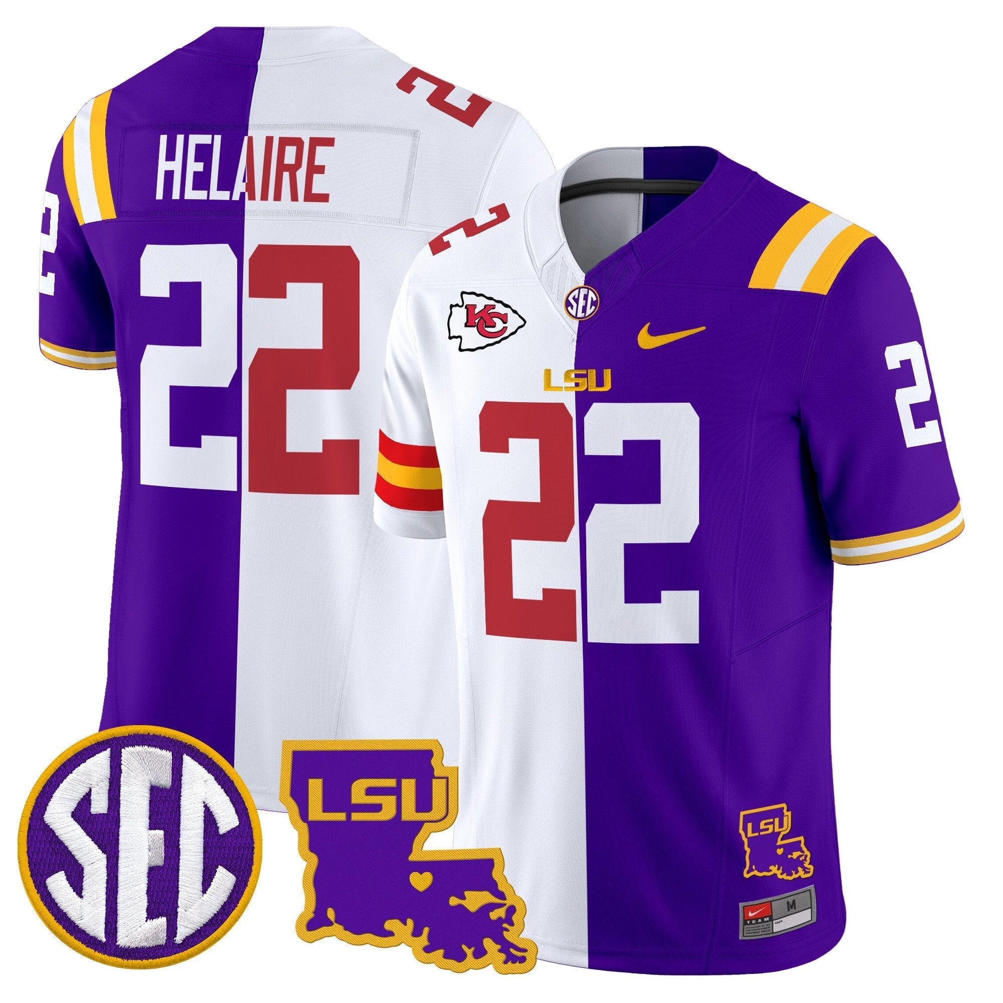 Men LSU Tiger Split Vapor Limited Jersey - All Stitched