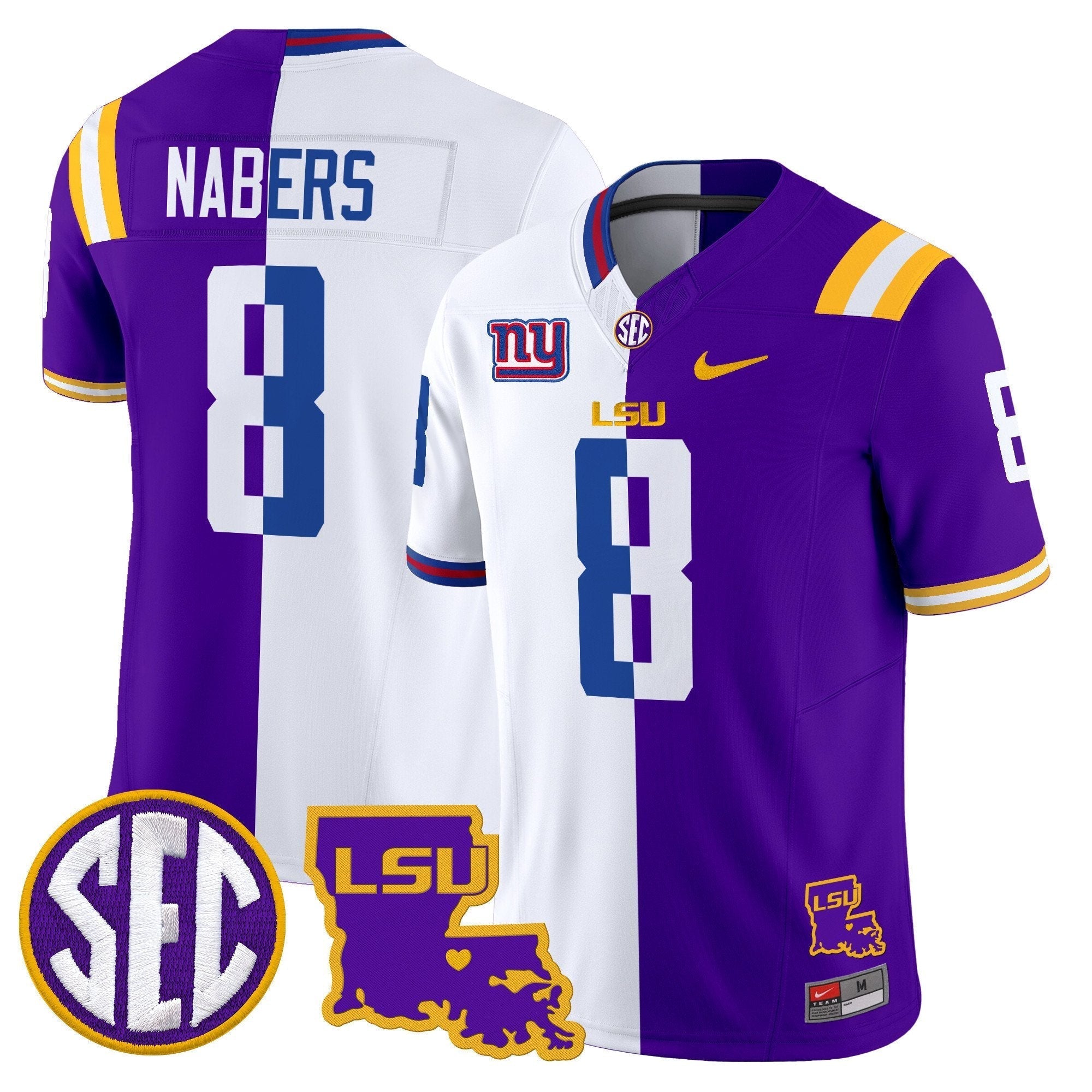 Men LSU Tiger Split Vapor Limited Jersey - All Stitched