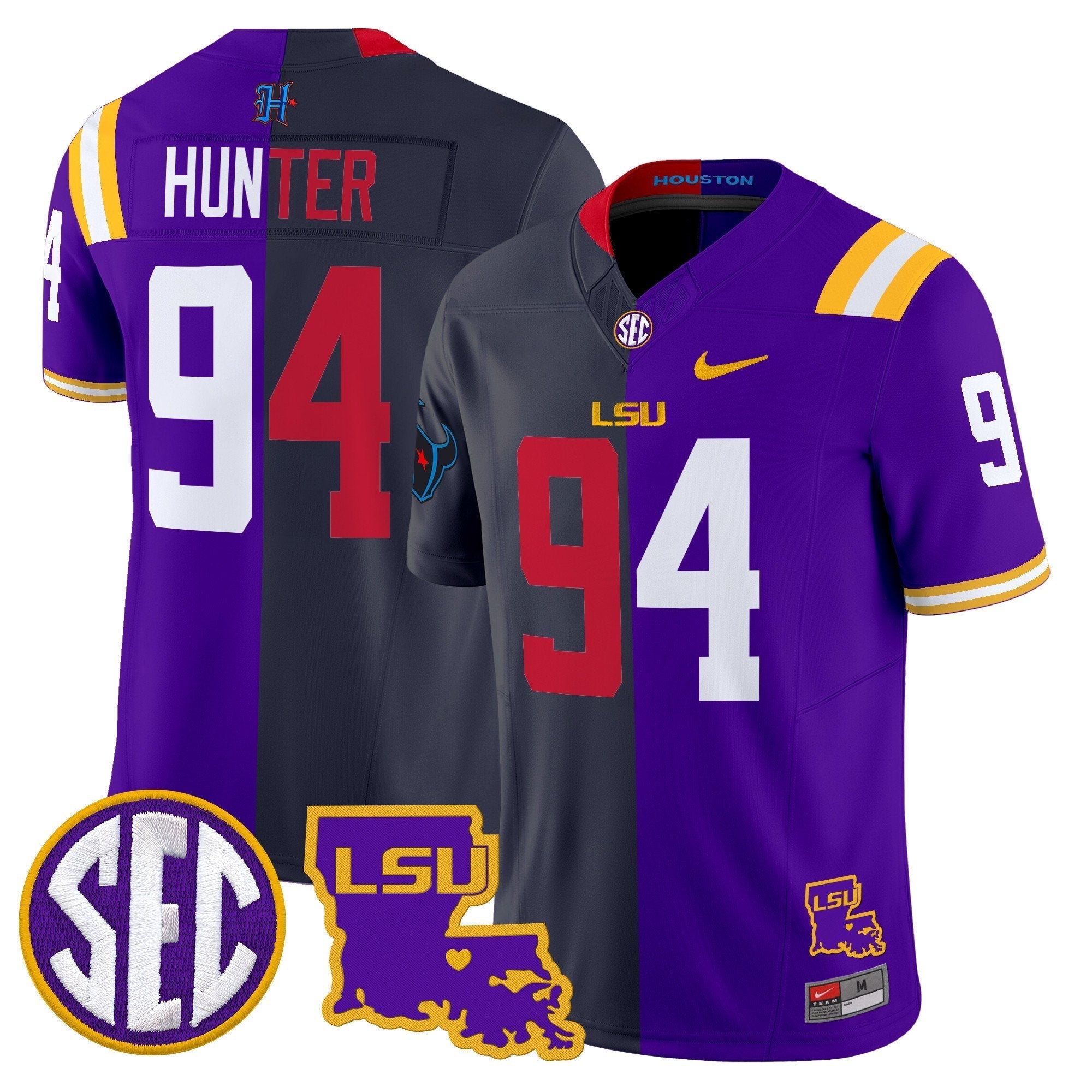 Men LSU Tiger Split Vapor Limited Jersey - All Stitched