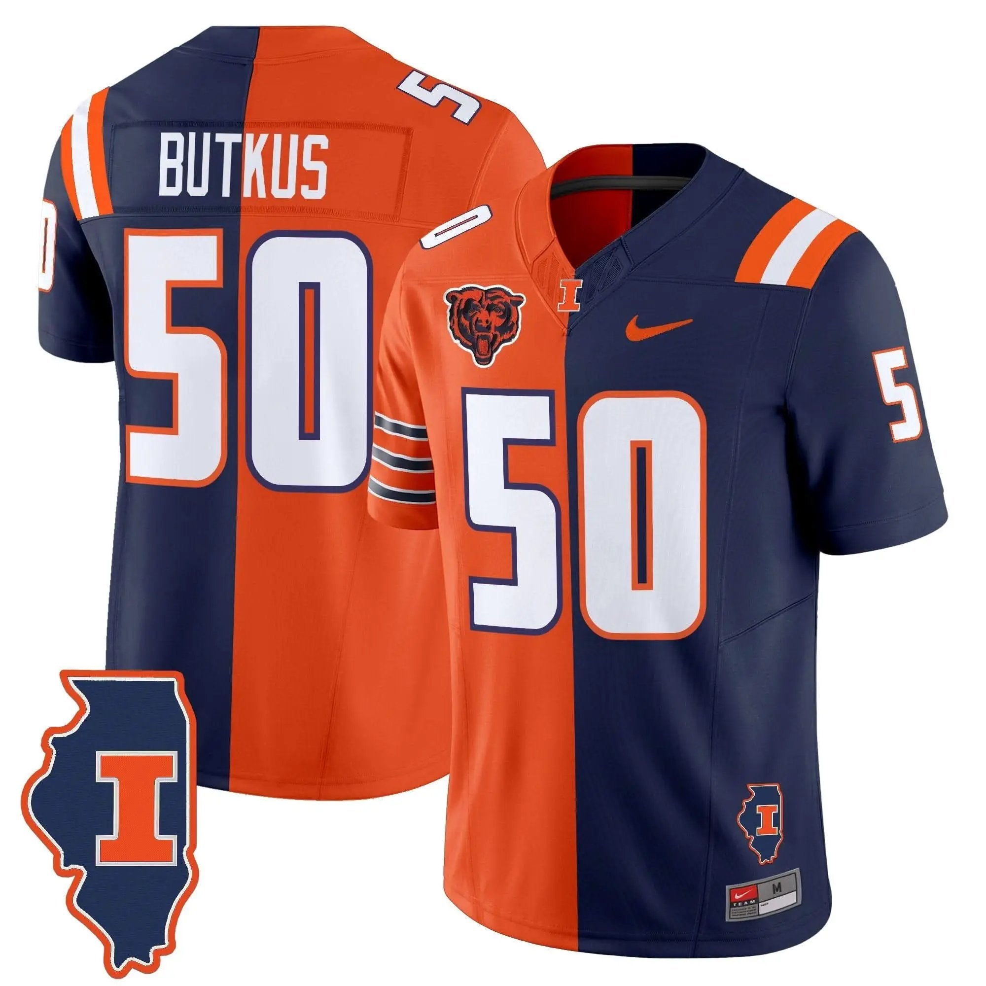 Men Illinois Fighting Illini Football Split Vapor Limited Jersey