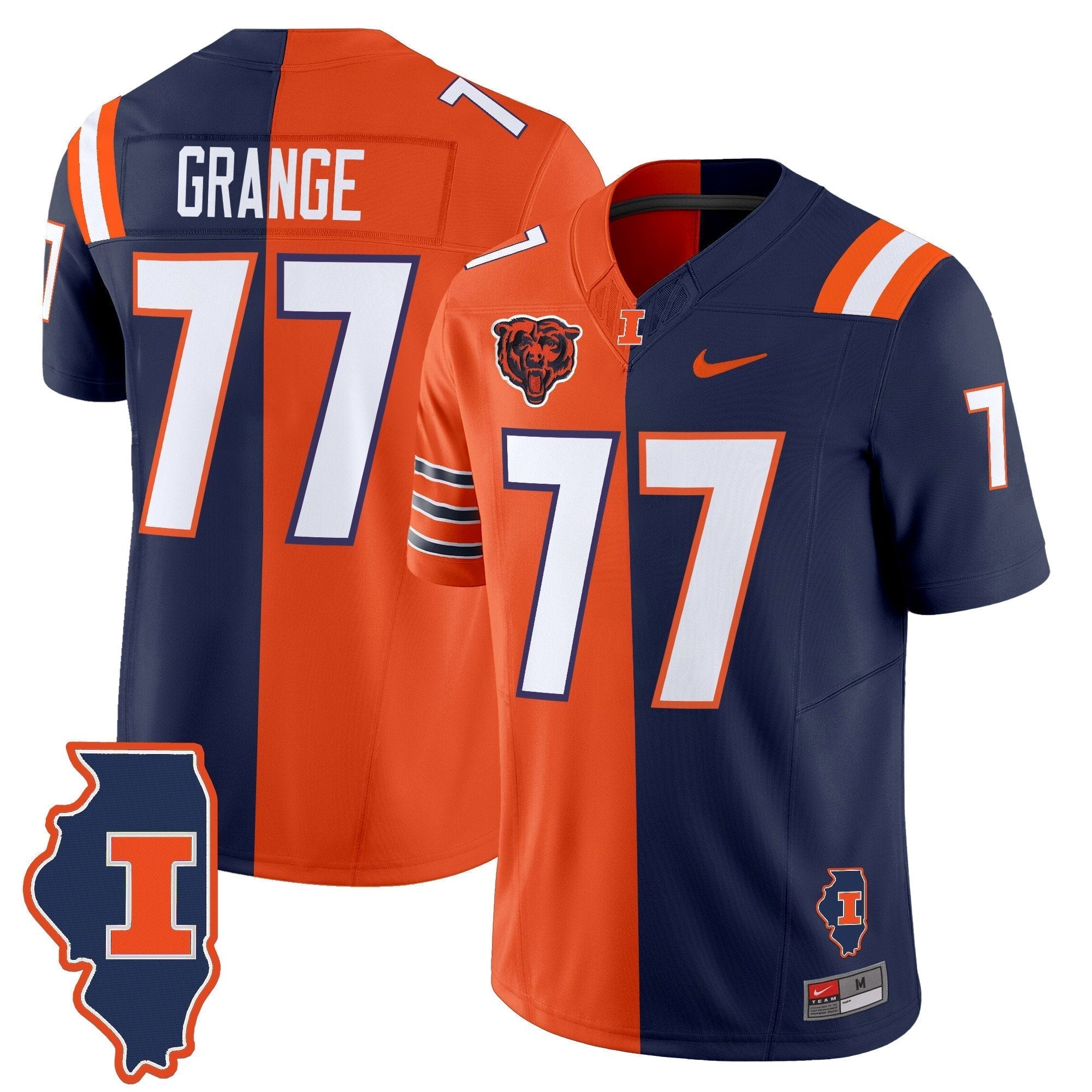 Men Illinois Fighting Illini Split Vapor Limited Jersey - All Stitched