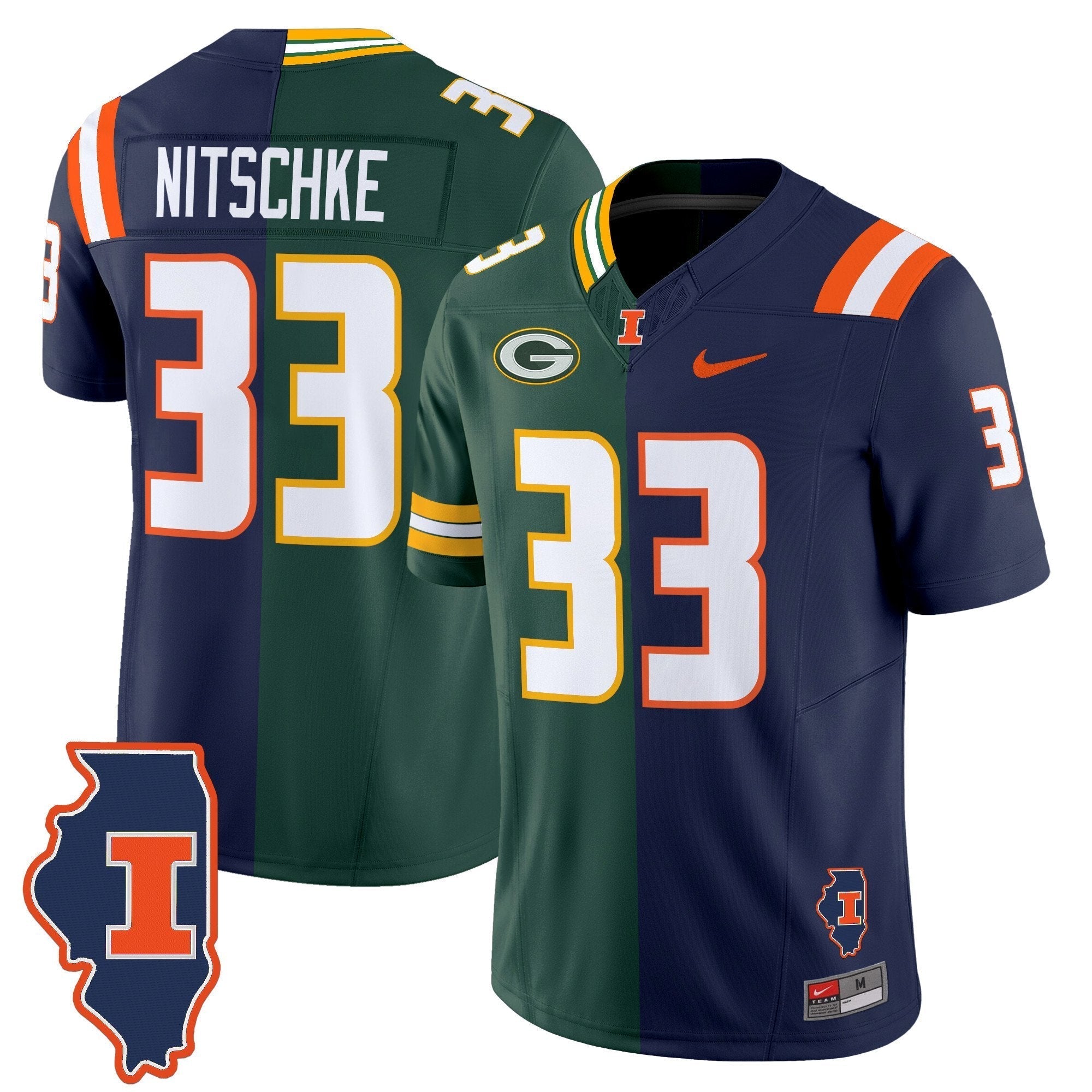 Men Illinois Fighting Illini Split Vapor Limited Jersey - All Stitched