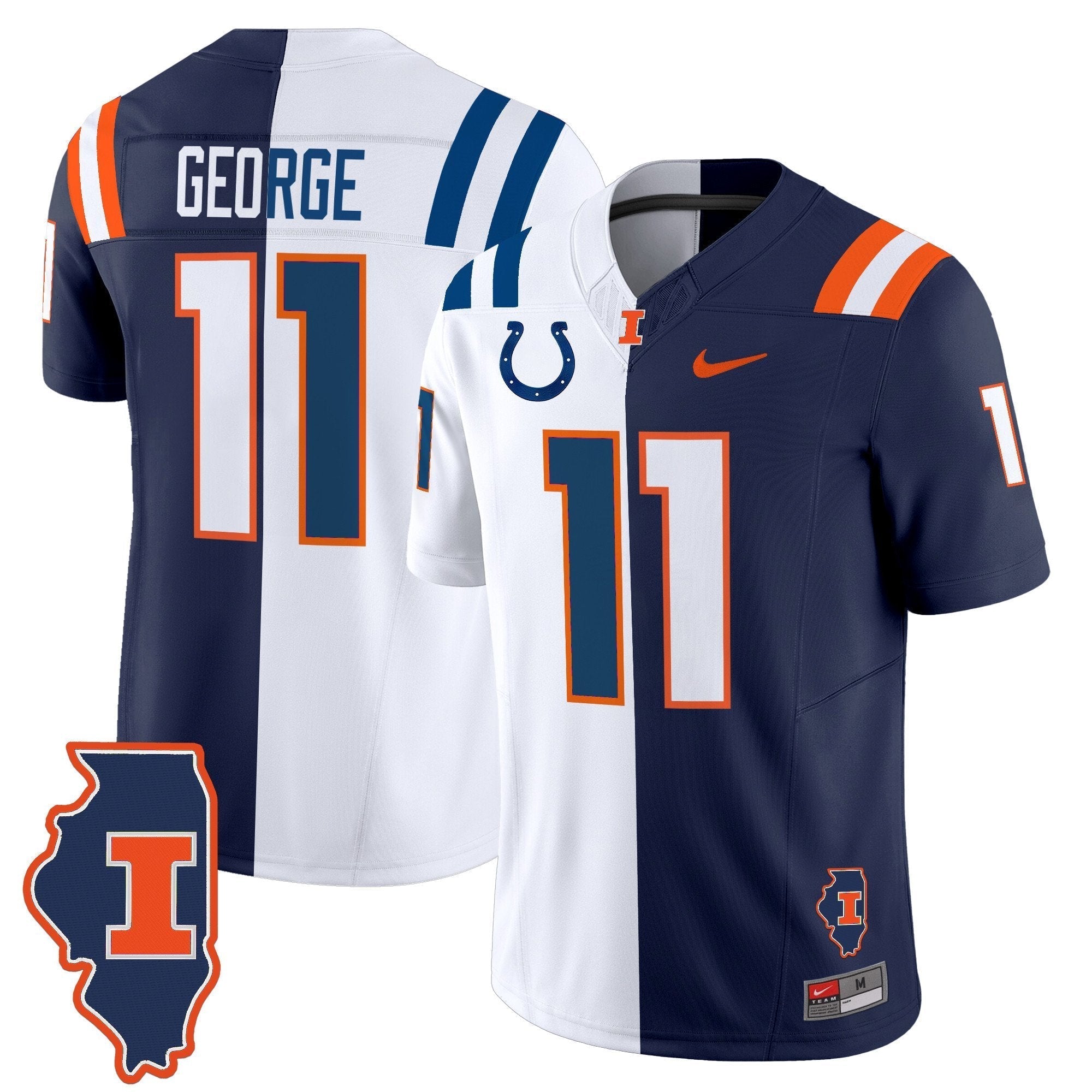 Men Illinois Fighting Illini Split Vapor Limited Jersey - All Stitched