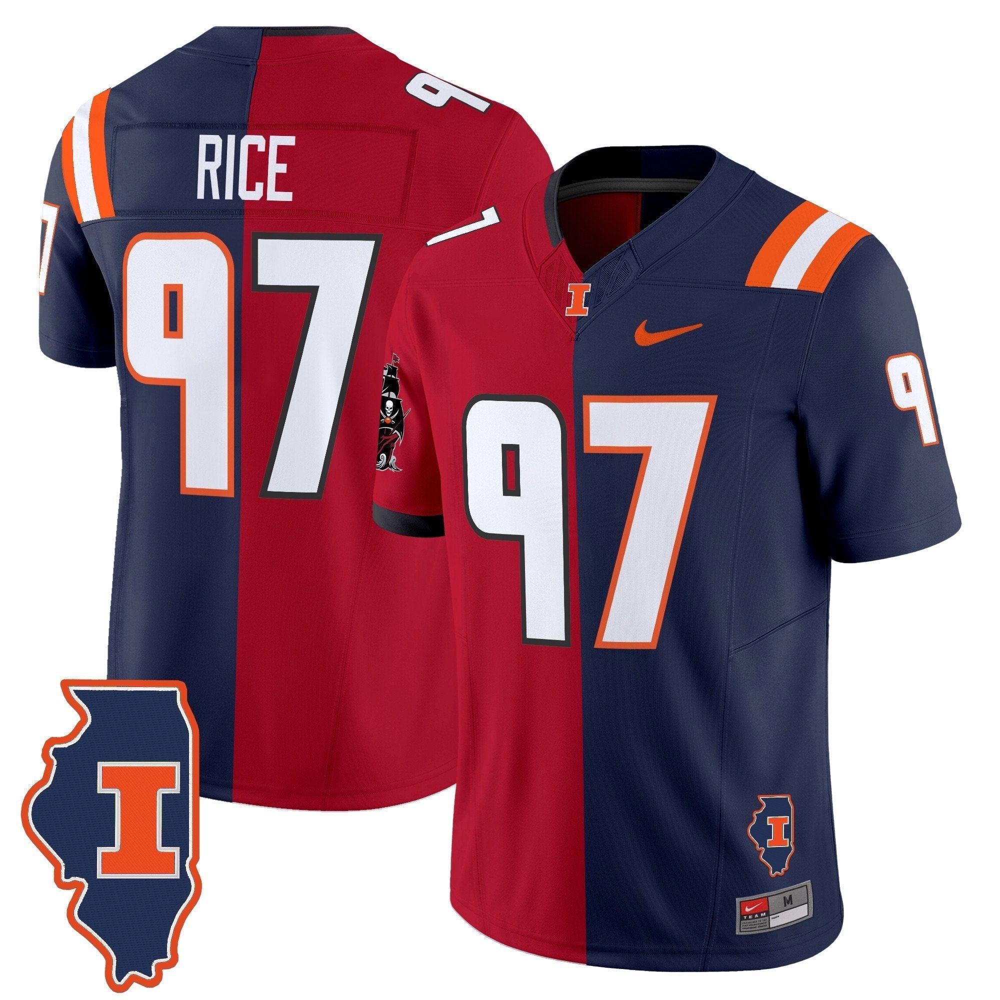 Men Illinois Fighting Illini Split Vapor Limited Jersey - All Stitched