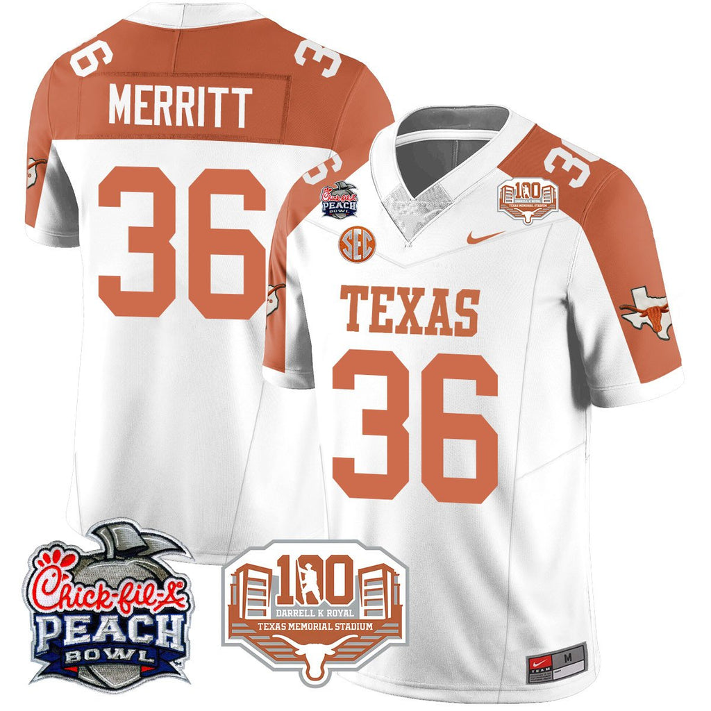 Texas Longhorns 2024 Chick-fil-A Peach Bowl Jersey - All Stitched