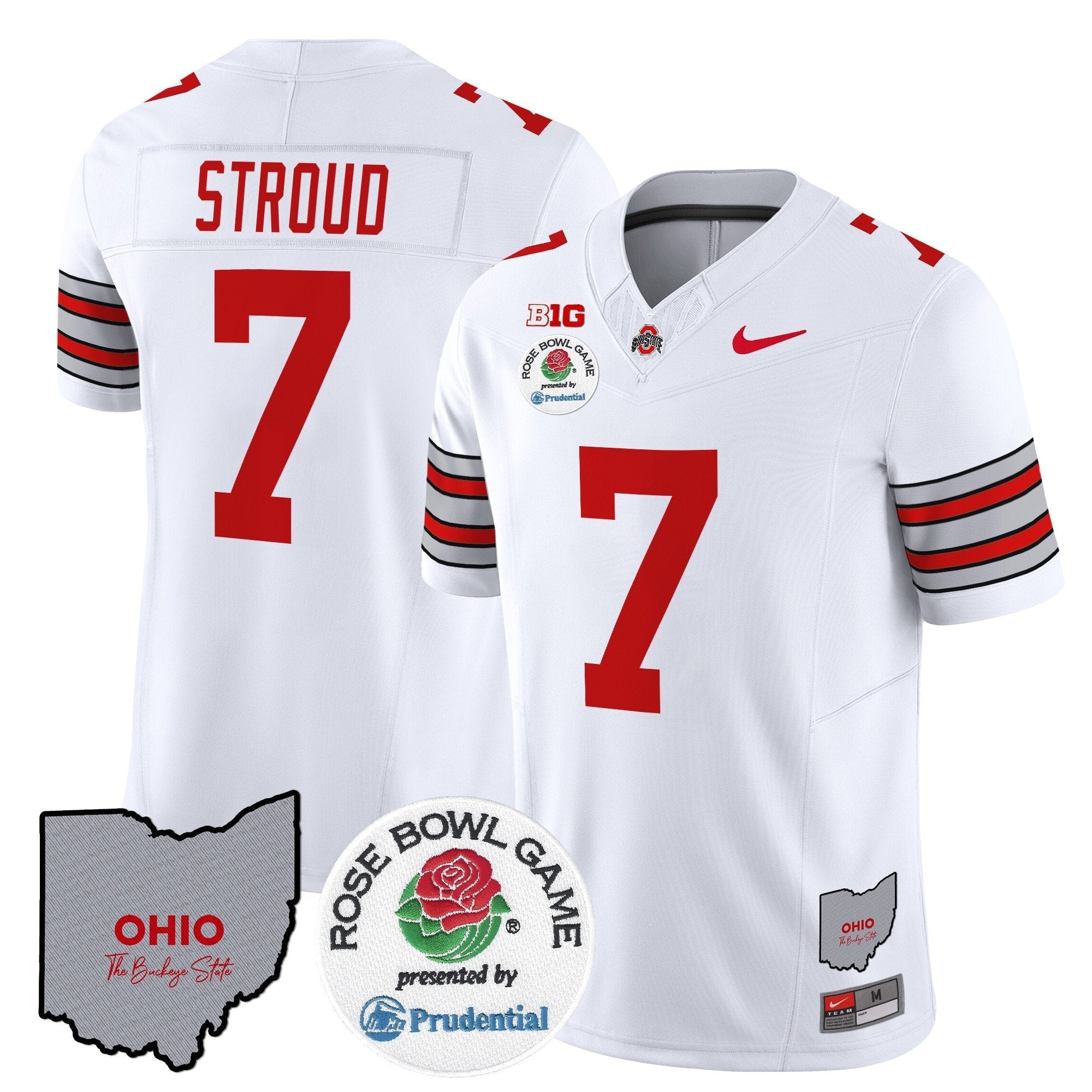 Ohio State Buckeyes 'Heritage Stripe' Rose Bowl Vapor Limited Jersey - All Stitched