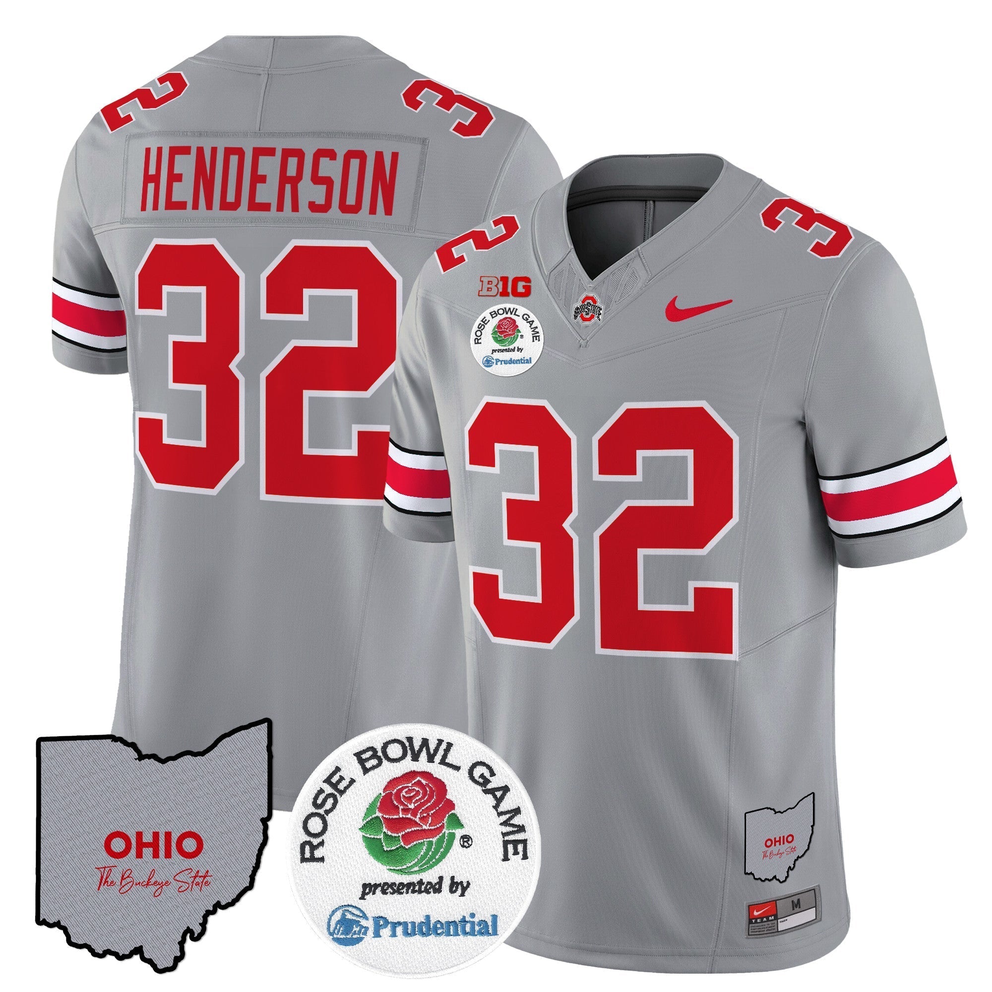Men Ohio State Buckeyes Rose Bowl Vapor Limited Jersey V2 - All Stitched