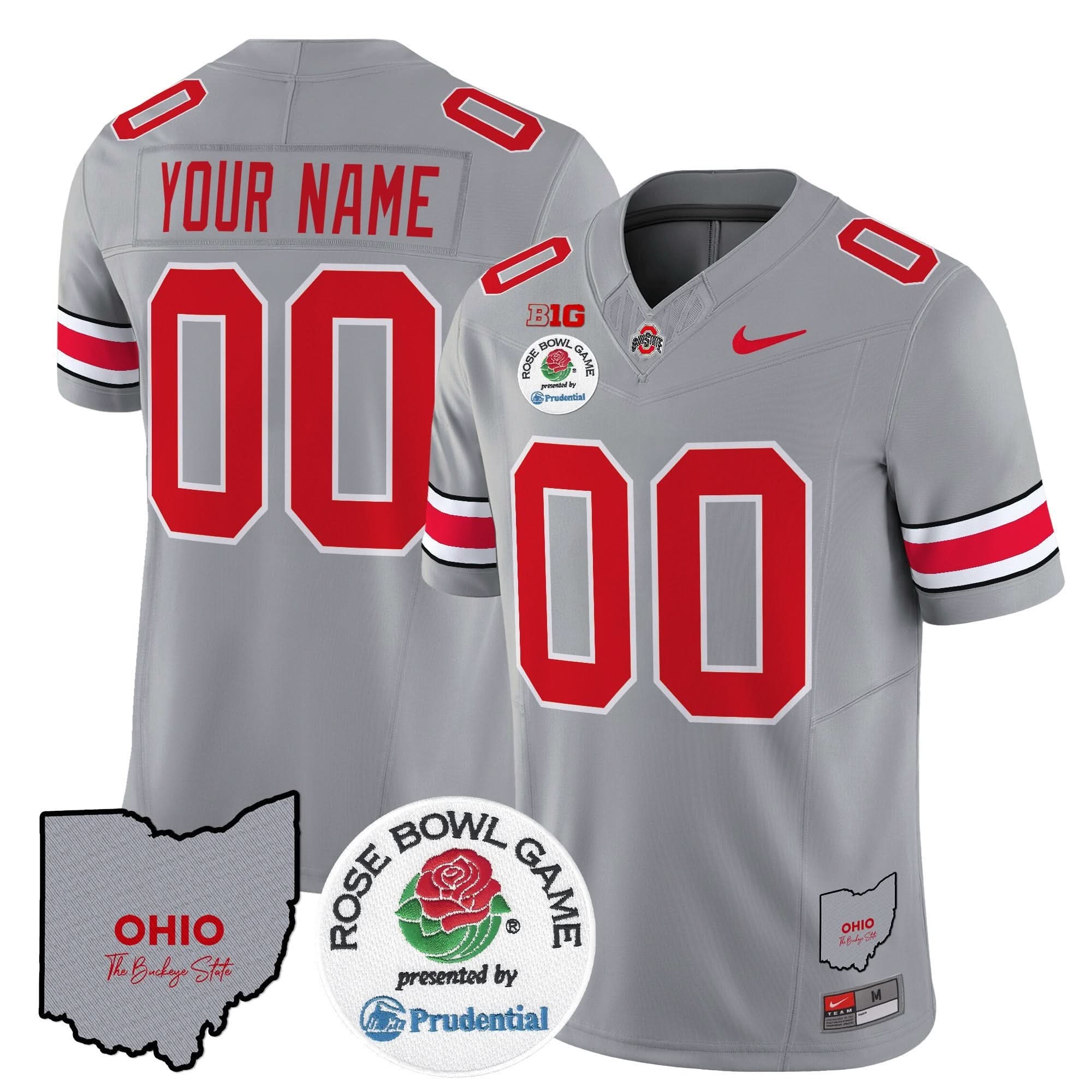 Custom Ohio State Buckeyes Jersey Rose Bowl Vapor Limited V2 Stitched All Colors