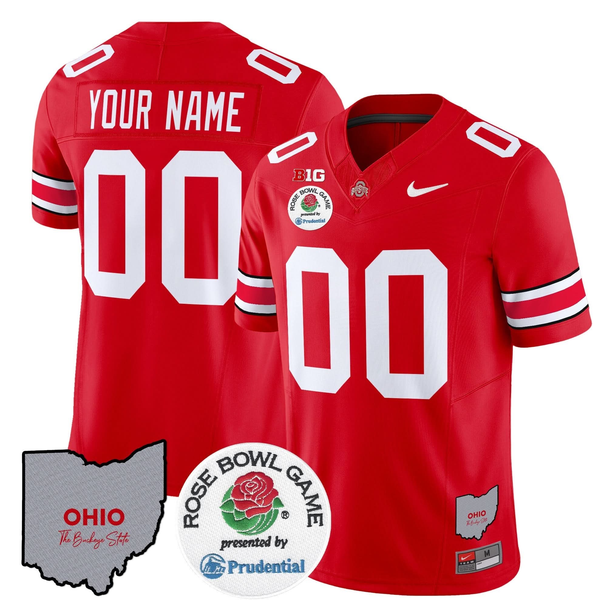 Custom Ohio State Buckeyes Jersey Rose Bowl Vapor Limited V2 Stitched All Colors