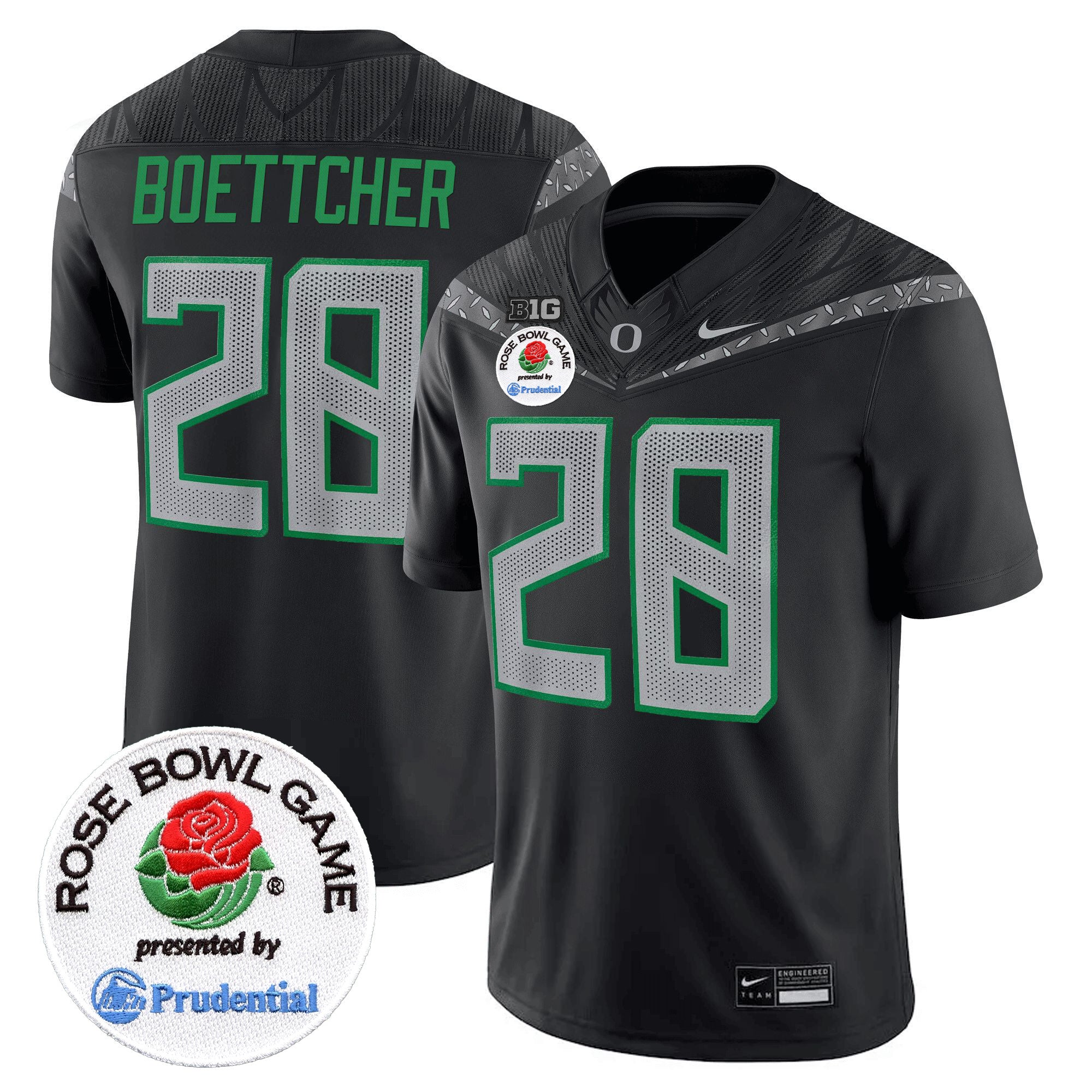 Men Oregon Ducks Rose Bowl Patch Vapor Limited Jersey V2 - All Stitched