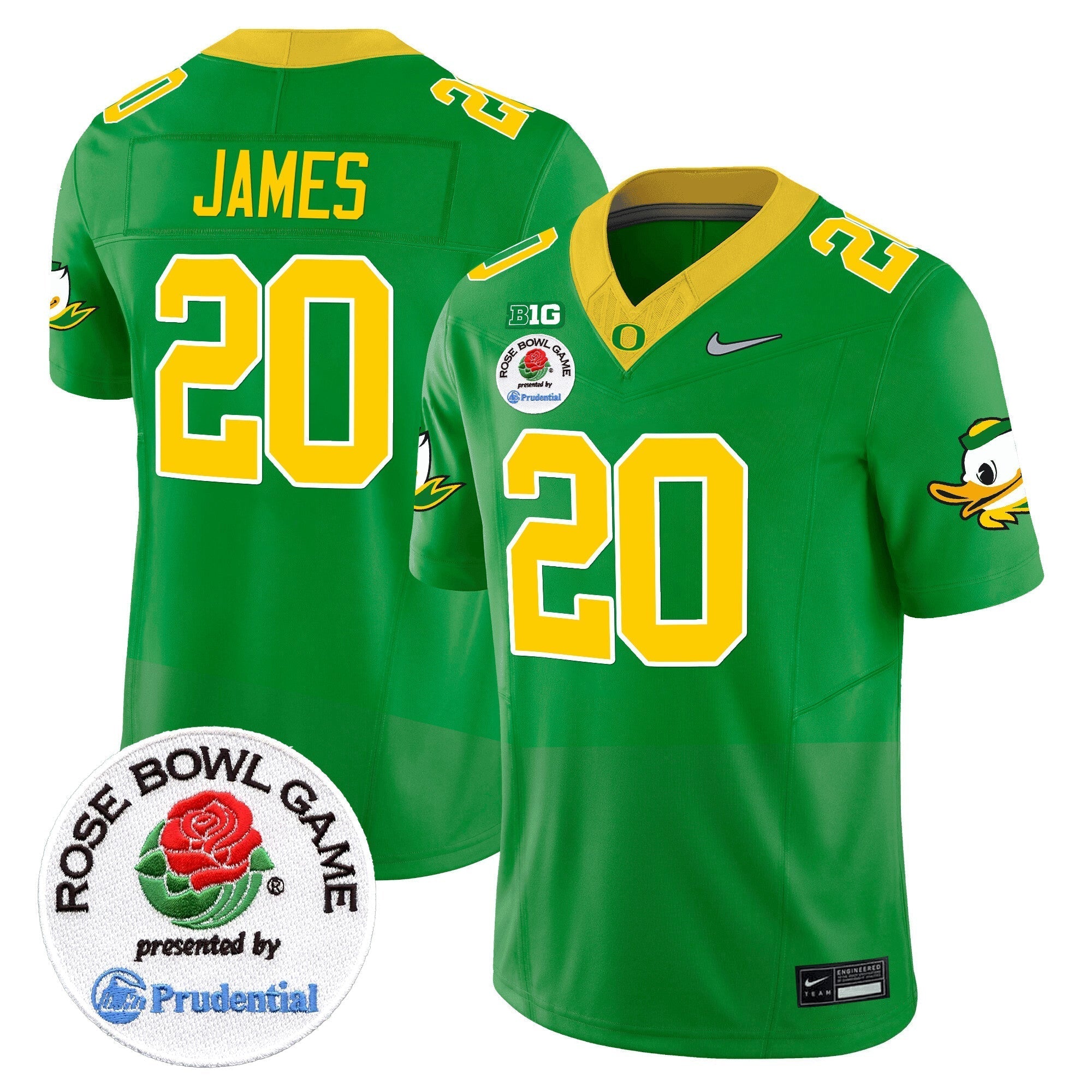 Men Oregon Ducks Rose Bowl Patch Vapor Limited Jersey V2 - All Stitched