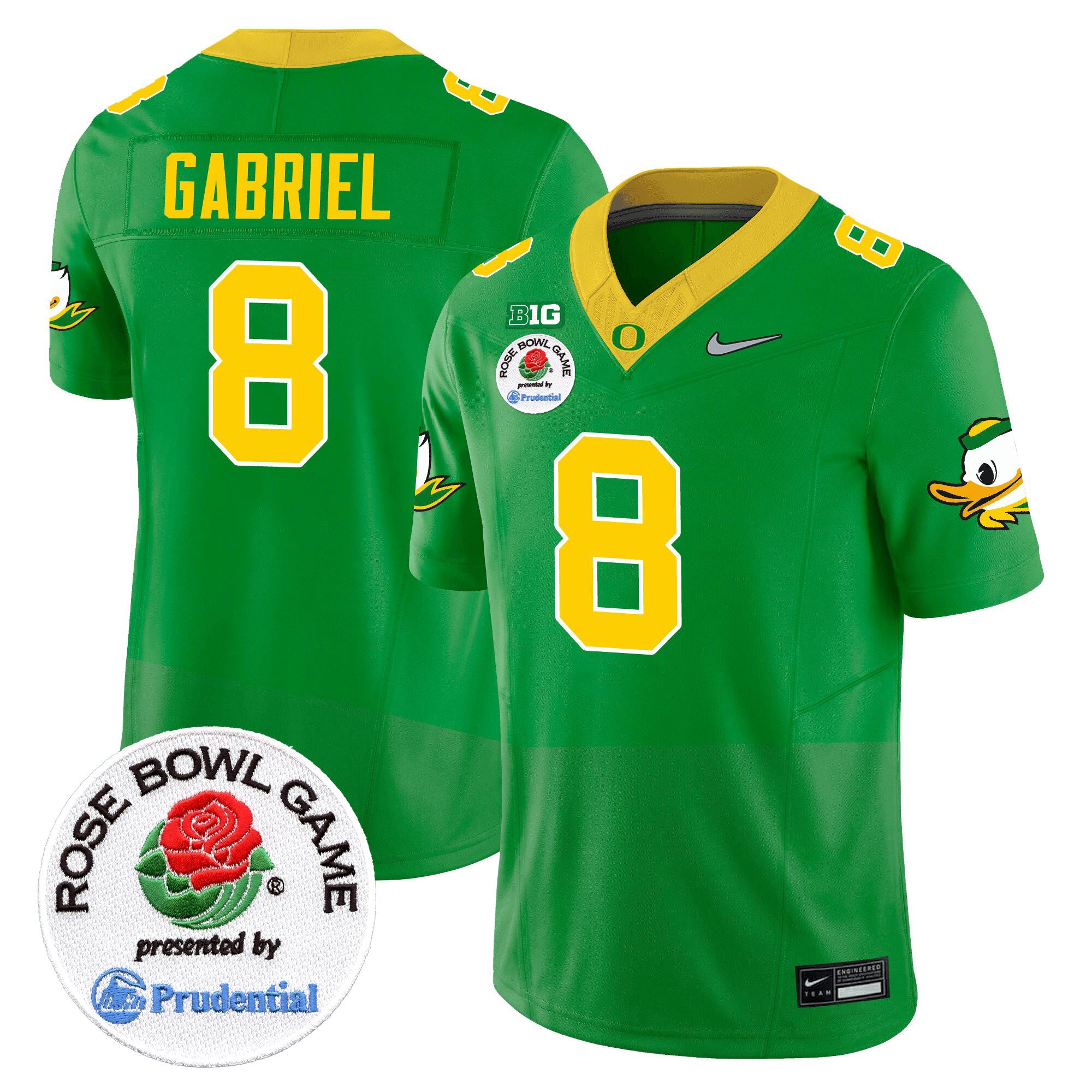 Men Oregon Ducks Rose Bowl Patch Vapor Limited Jersey V2 - All Stitched