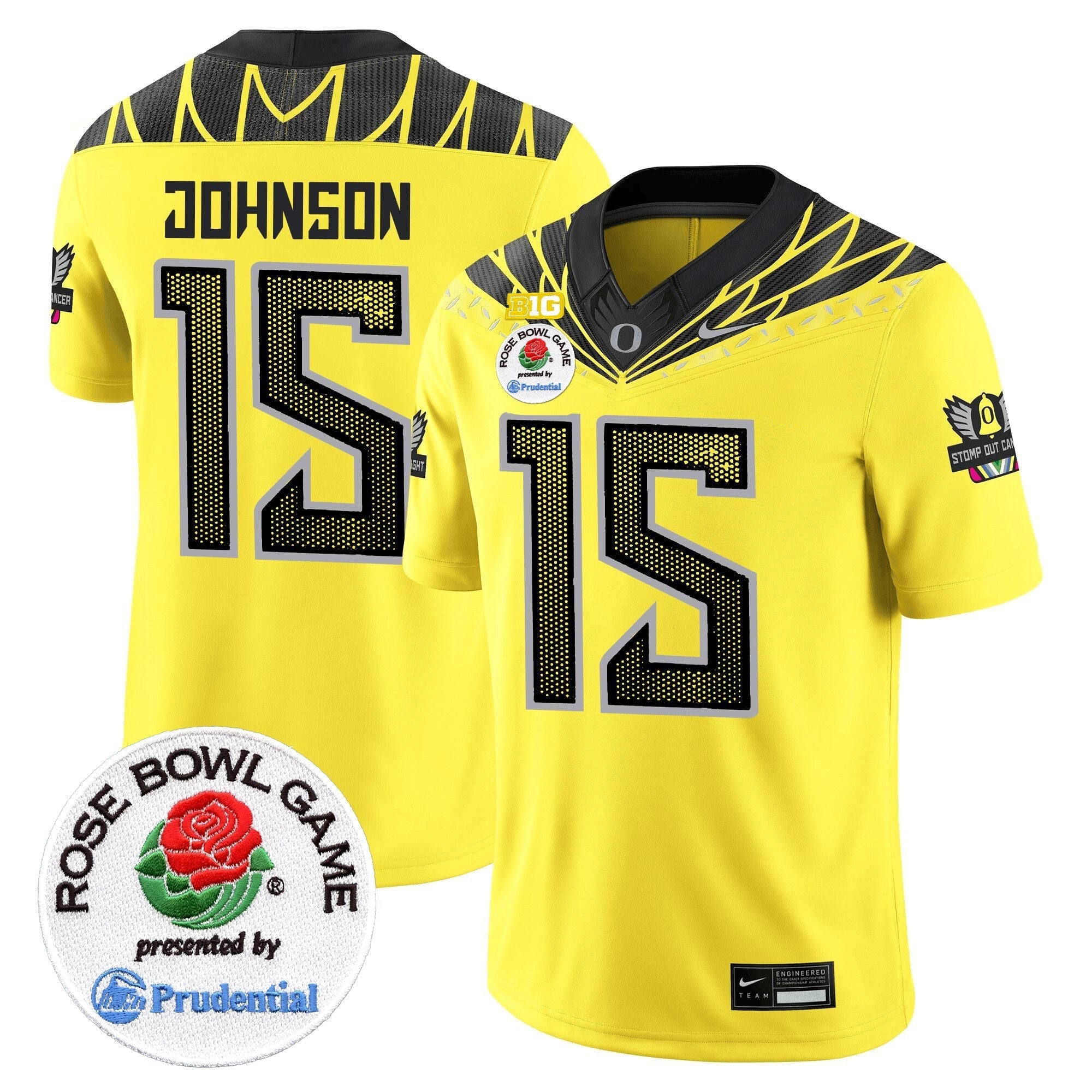 Men Oregon Ducks Rose Bowl Patch Vapor Limited Jersey V2 - All Stitched