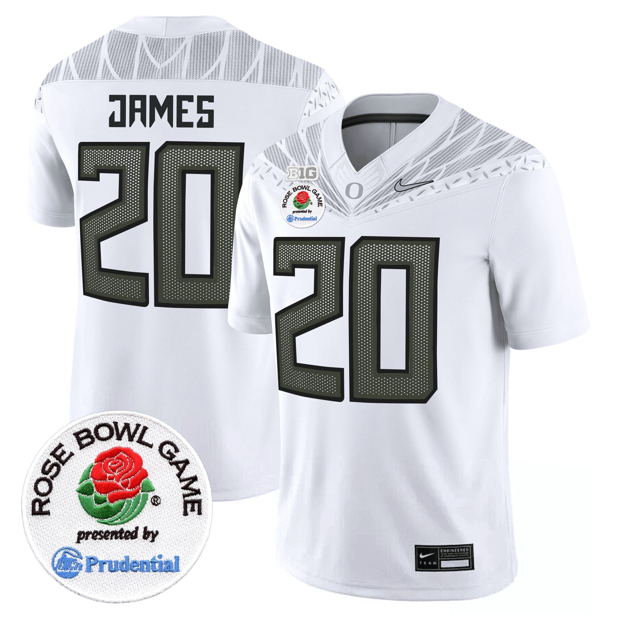 Men Oregon Ducks Rose Bowl Patch Vapor Limited Jersey V2 - All Stitched