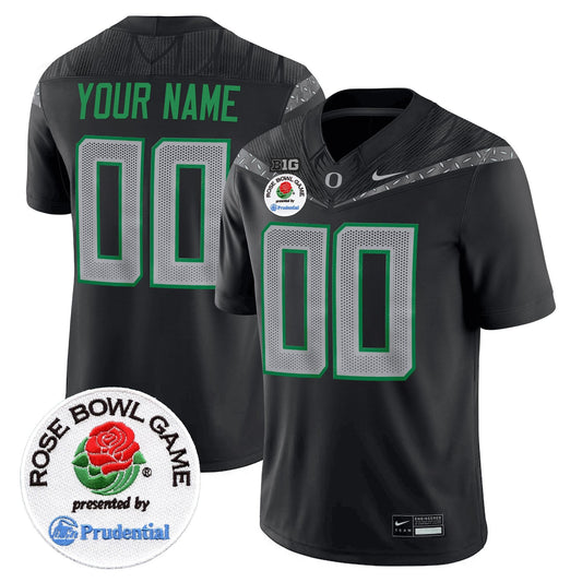 Custom Oregon Ducks Rose Bowl Patch Vapor Limited Jersey V2 - All Stitched
