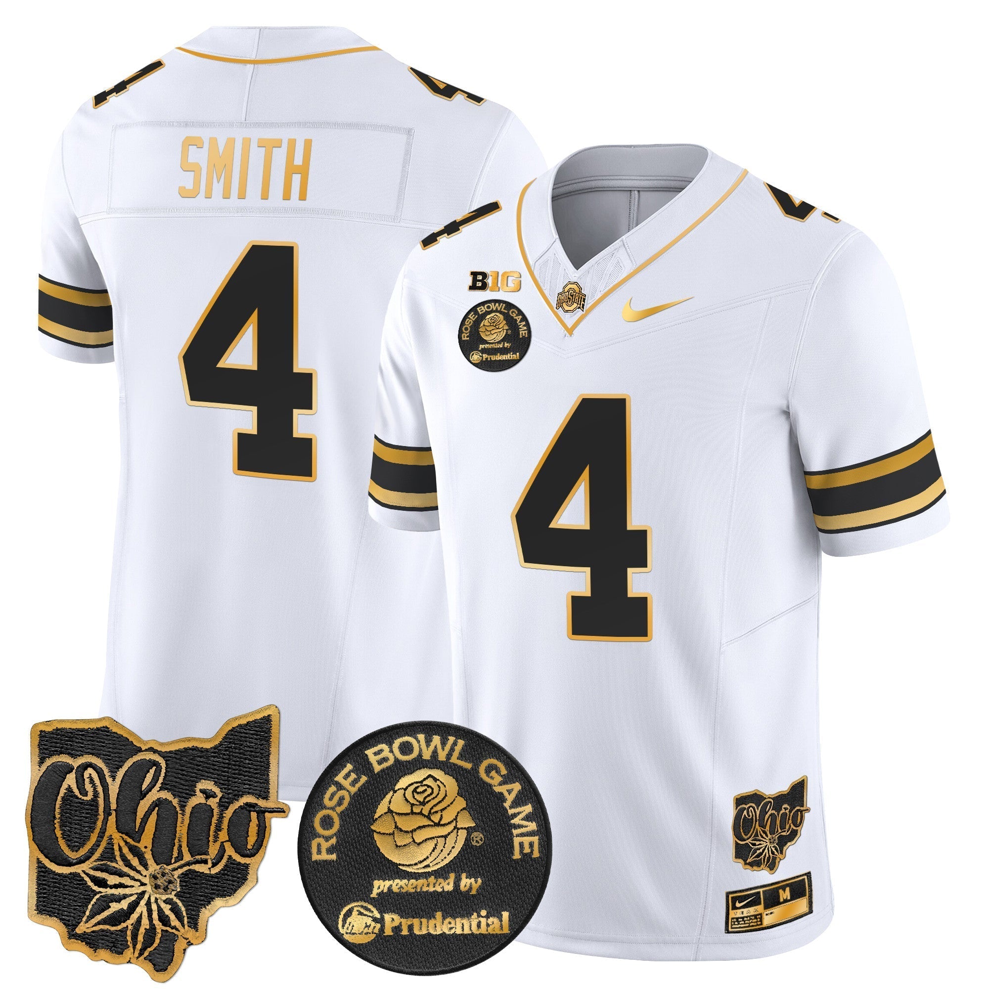Men Ohio State Buckeyes Rose Bowl Gold Vapor Limited Jersey - All Stitched