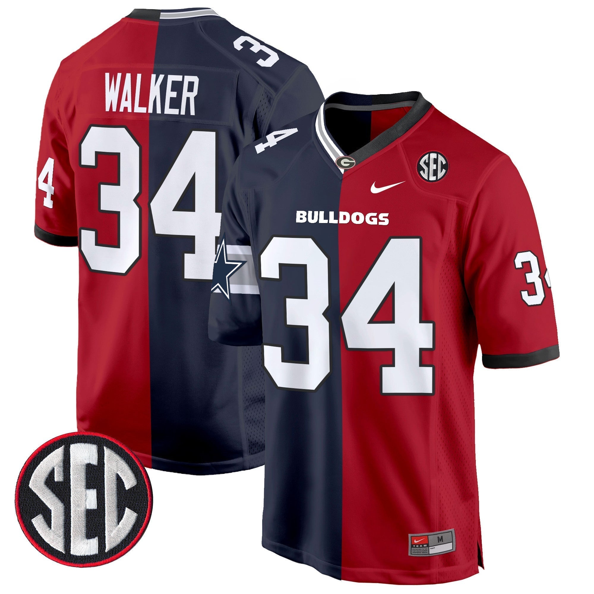 Men Georgia Bulldogs Split Game Jersey - All Stitched
