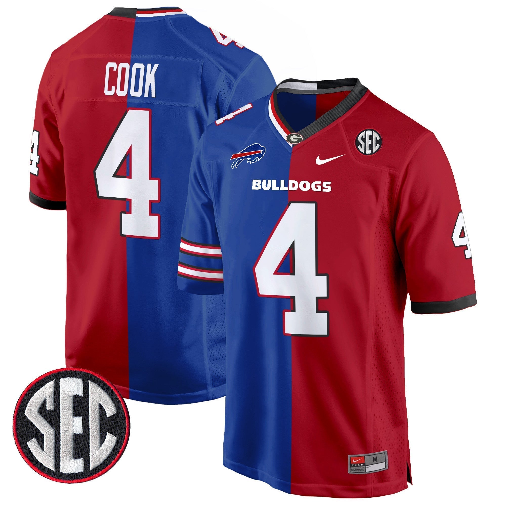 Men Georgia Bulldogs Split Game Jersey - All Stitched