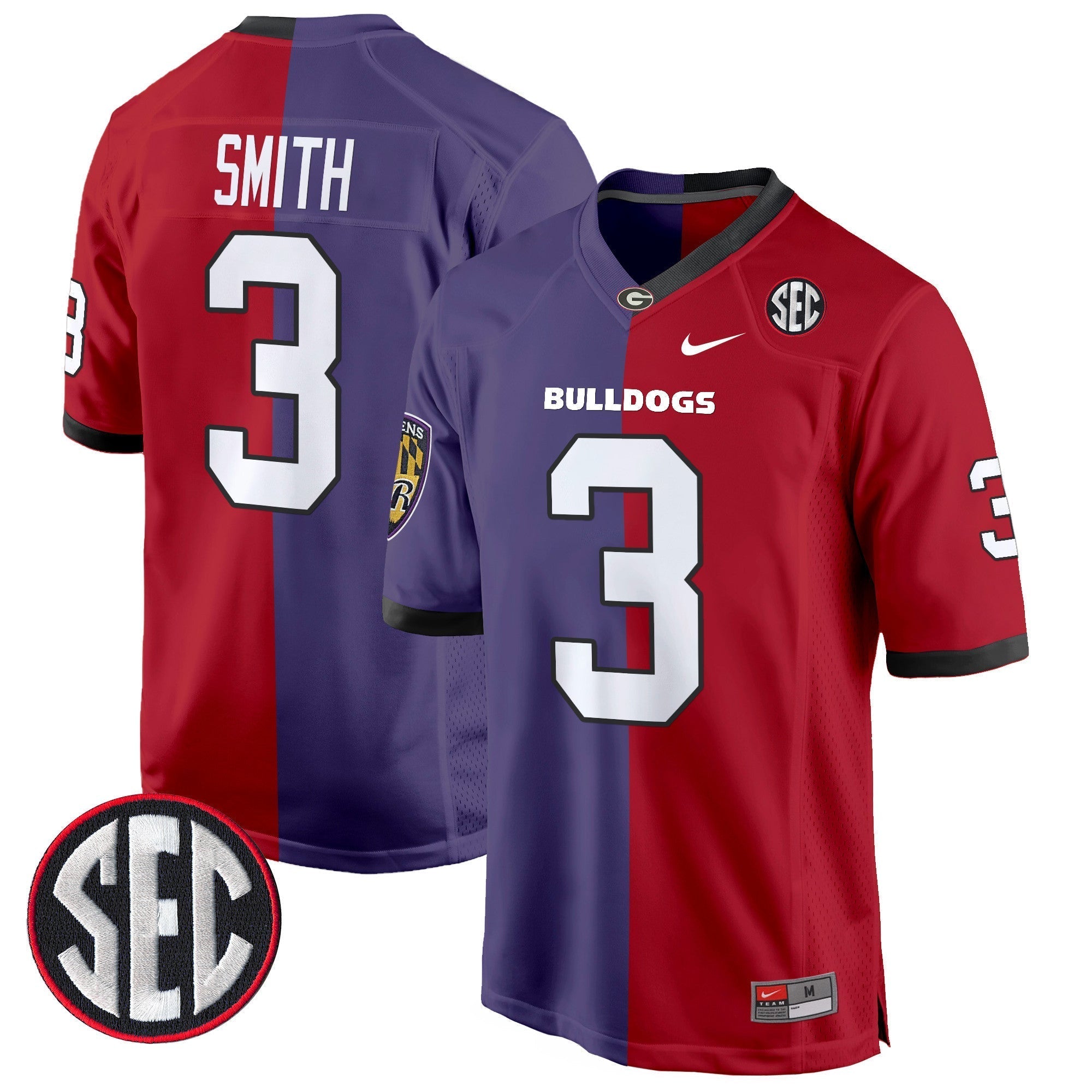 Men Georgia Bulldogs Split Game Jersey - All Stitched