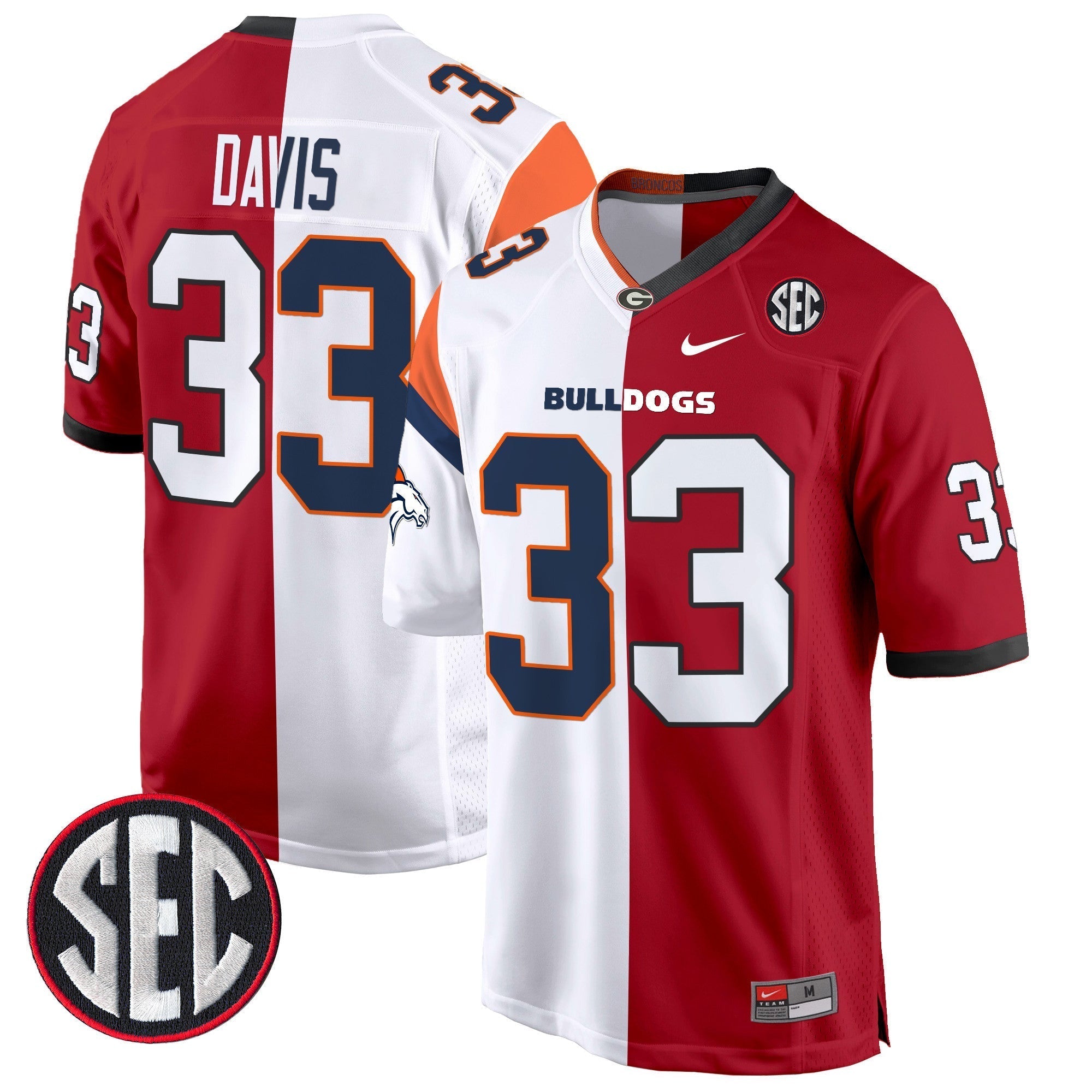 Men Georgia Bulldogs Split Game Jersey - All Stitched
