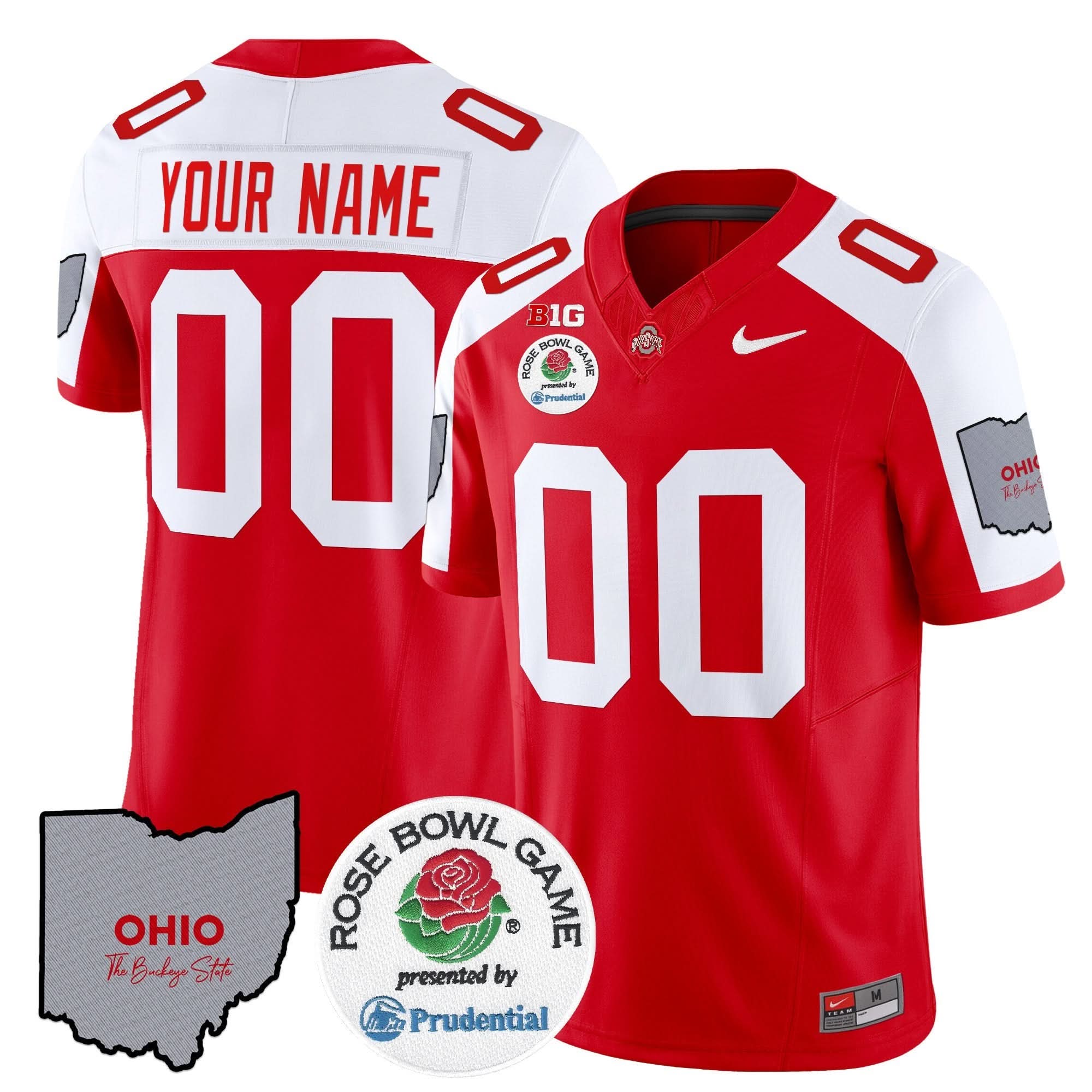 Custom Ohio State Buckeyes Jersey Rose Bowl Vapor Limited V2 Stitched All Colors
