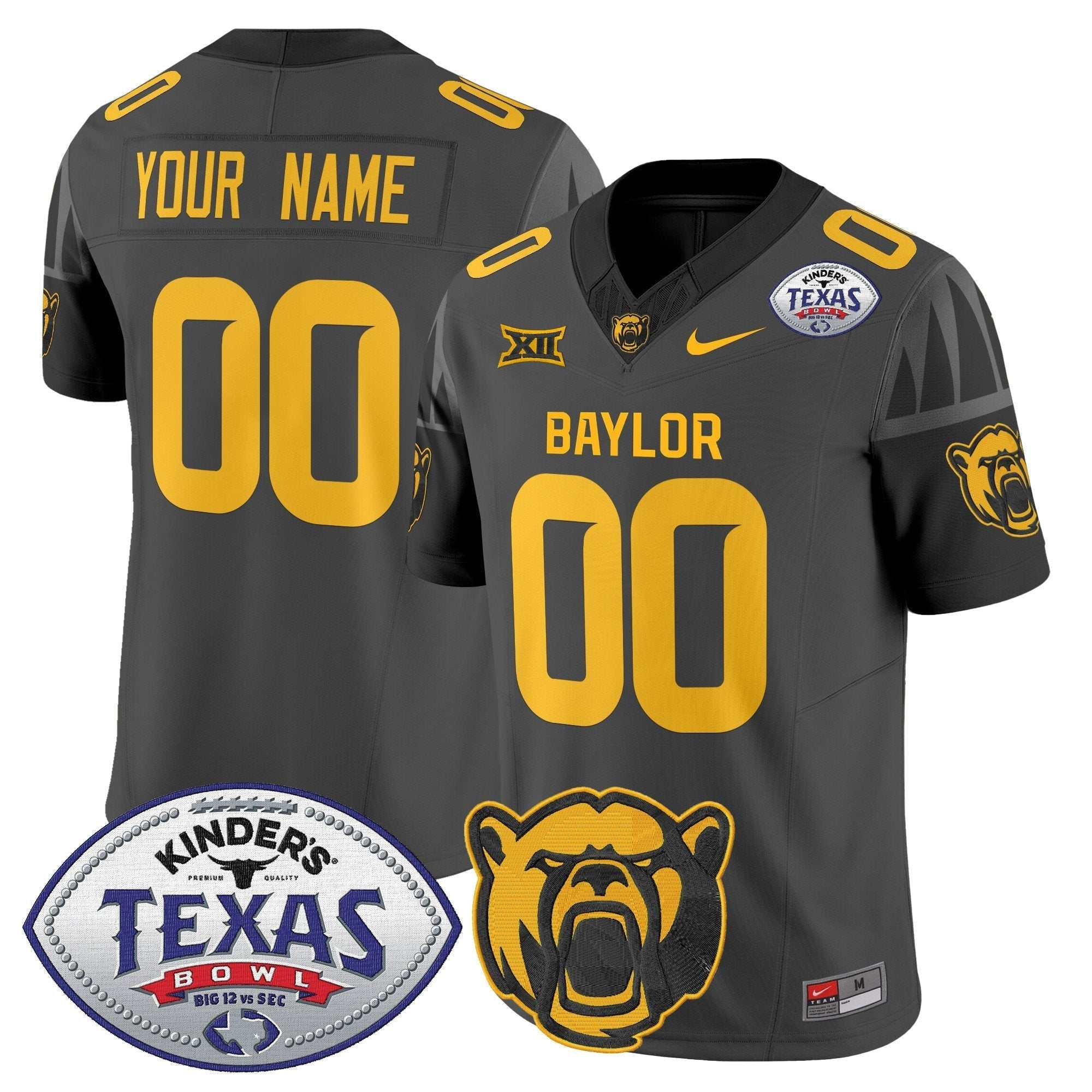 Custom Baylor Bears 2024 Texas Bowl Vapor Limited Jersey - All Stitched
