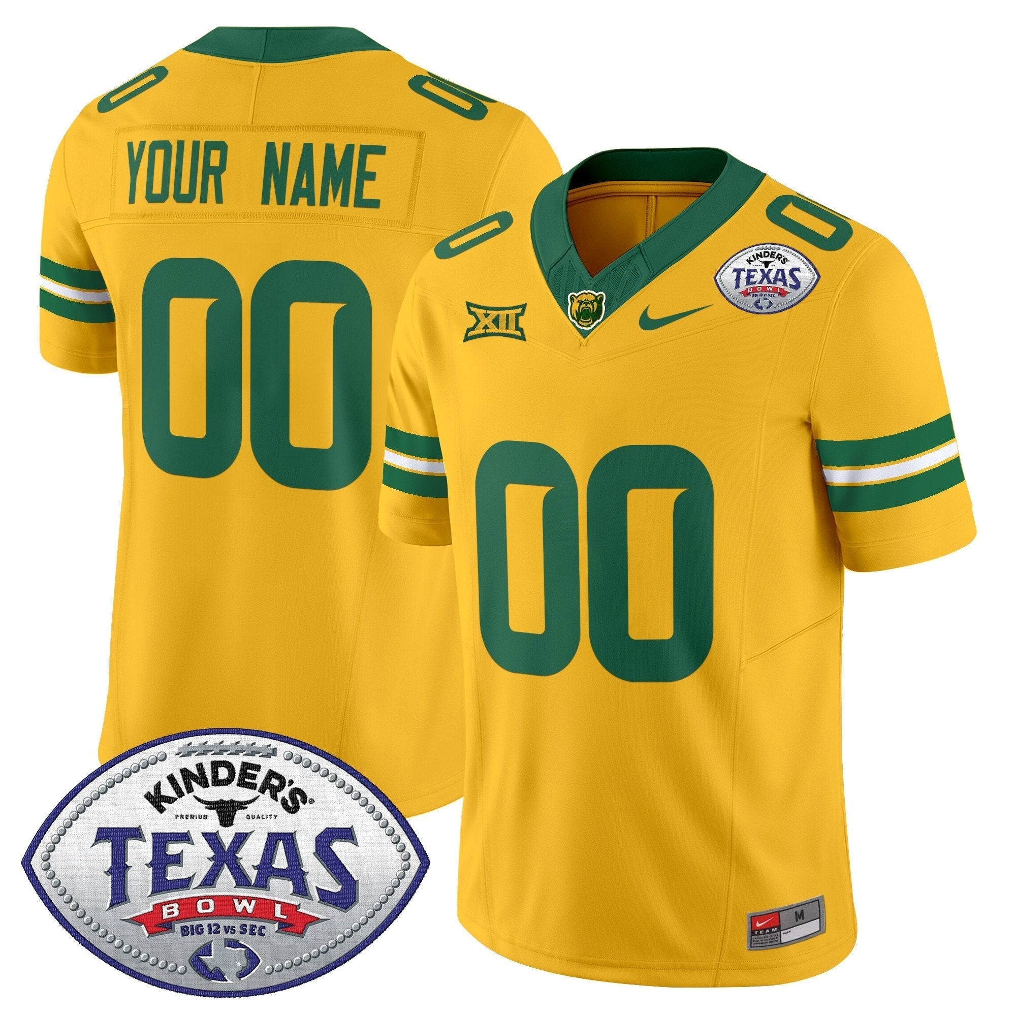 Custom Baylor Bears 2024 Texas Bowl Vapor Limited Jersey - All Stitched
