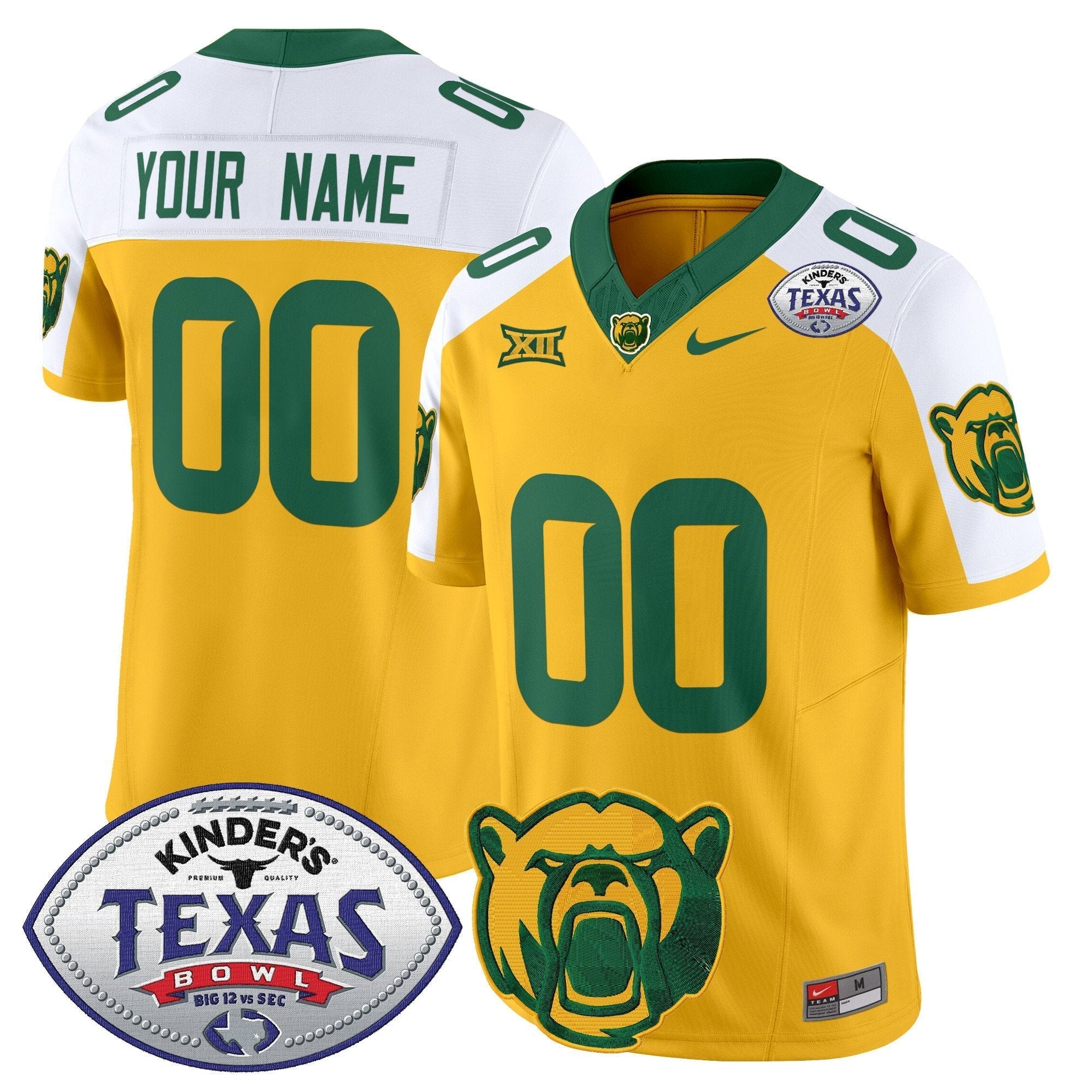 Custom Baylor Bears 2024 Texas Bowl Vapor Limited Jersey - All Stitched