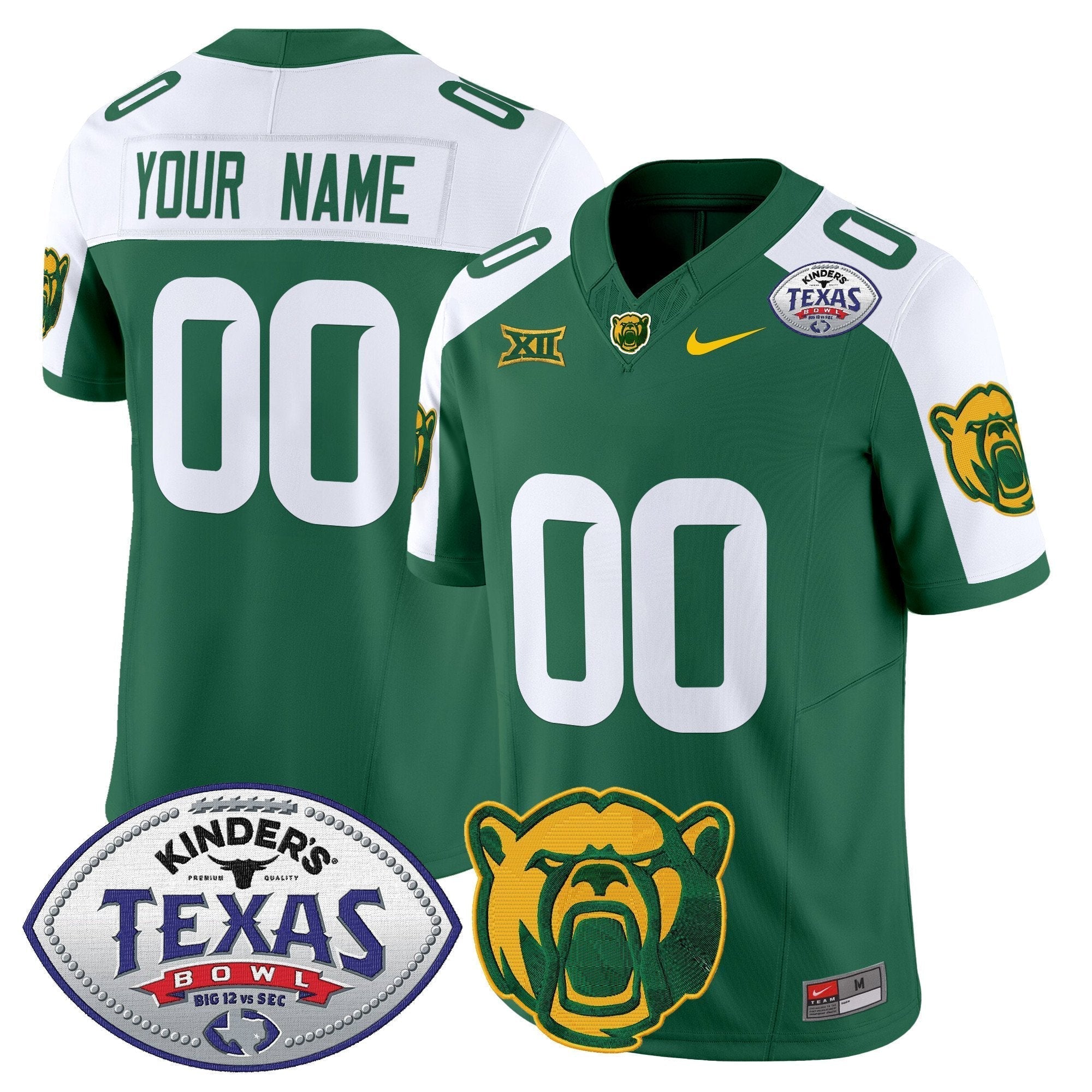 Custom Baylor Bears 2024 Texas Bowl Vapor Limited Jersey - All Stitched