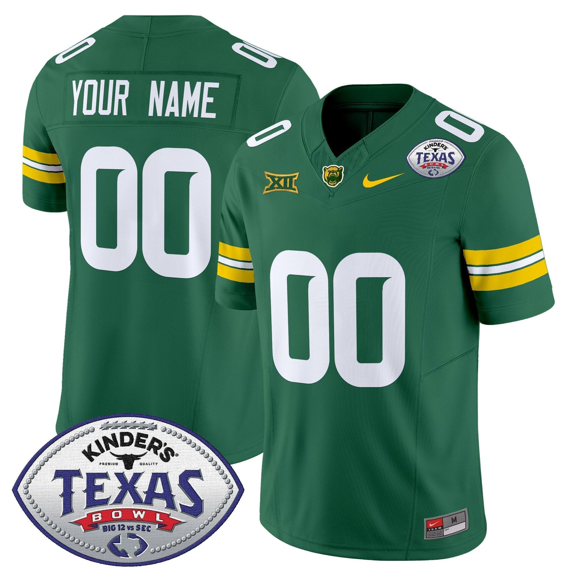 Custom Baylor Bears 2024 Texas Bowl Vapor Limited Jersey - All Stitched