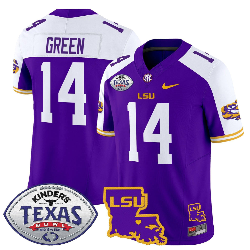 Men LSU Tigers 2024 Texas Bowl Patch Vapor Limited Jersey - All Stitched