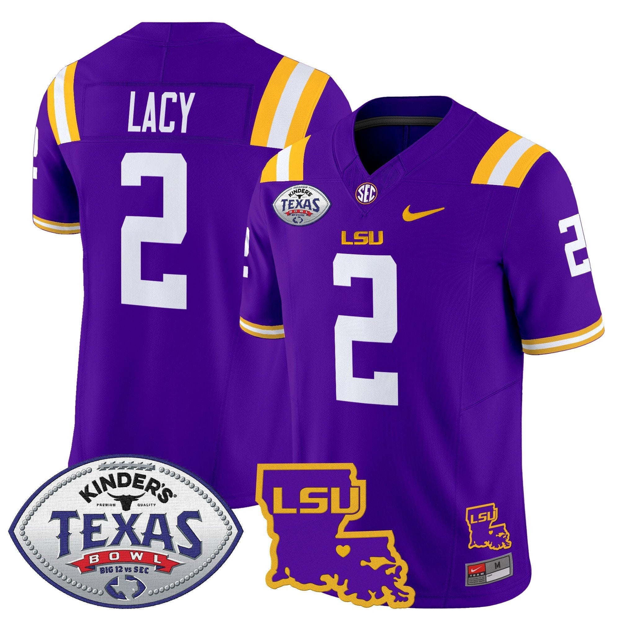 Men LSU Tigers 2024 Texas Bowl Patch Vapor Limited Jersey - All Stitched