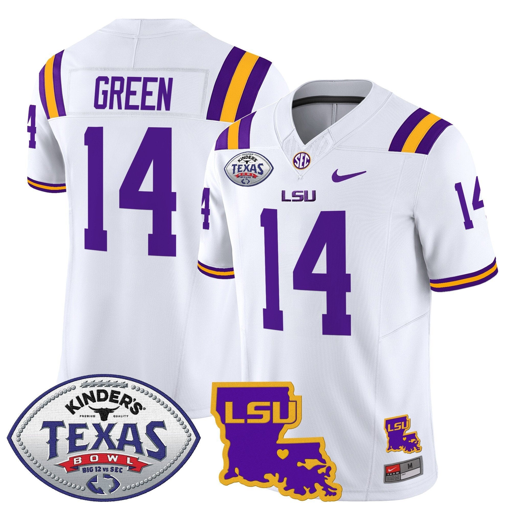 Men LSU Tigers 2024 Texas Bowl Patch Vapor Limited Jersey - All Stitched
