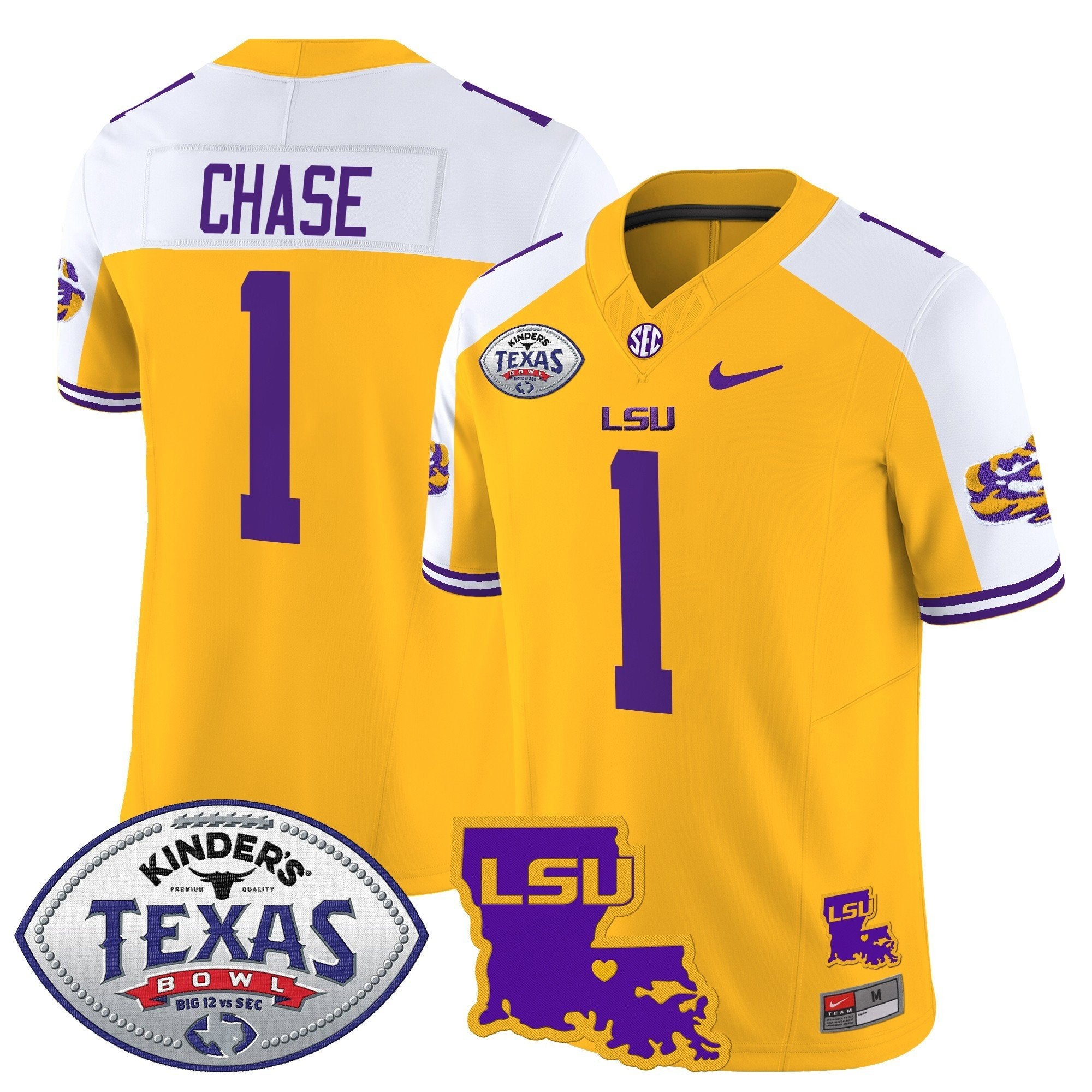 Men LSU Tigers 2024 Texas Bowl Patch Vapor Limited Jersey - All Stitched
