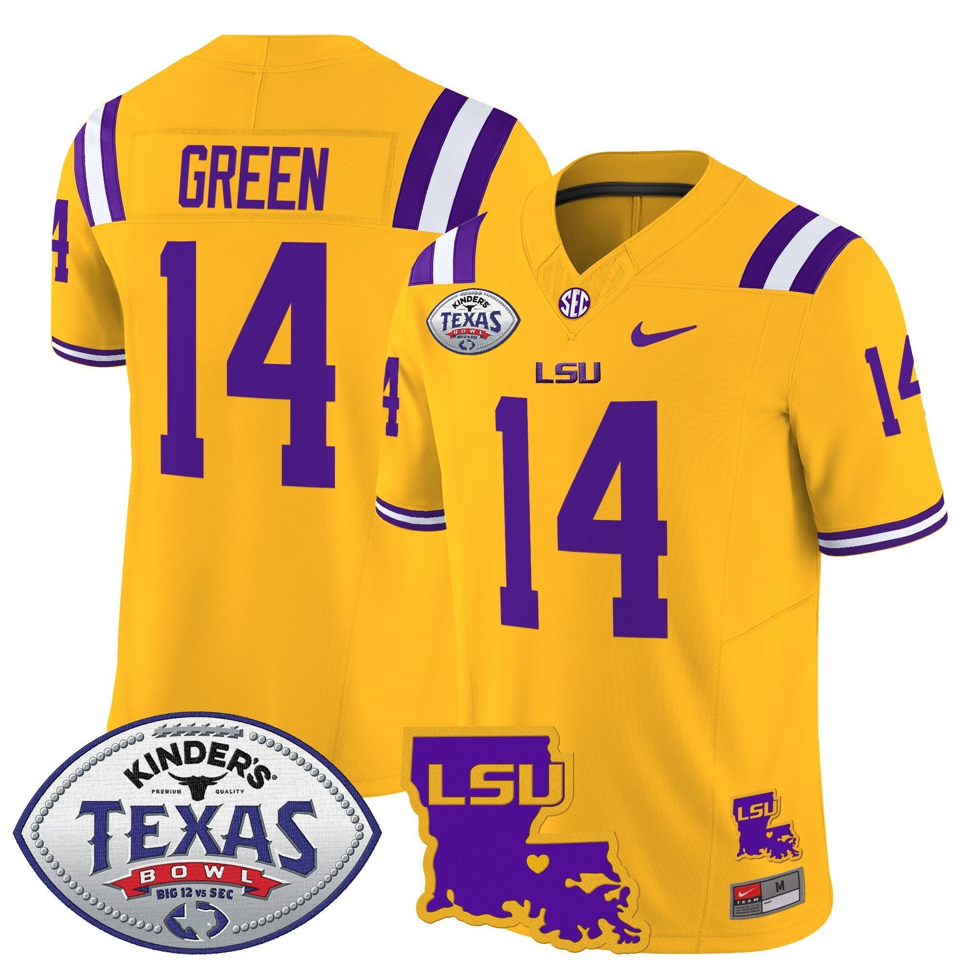 Men LSU Tigers 2024 Texas Bowl Patch Vapor Limited Jersey - All Stitched