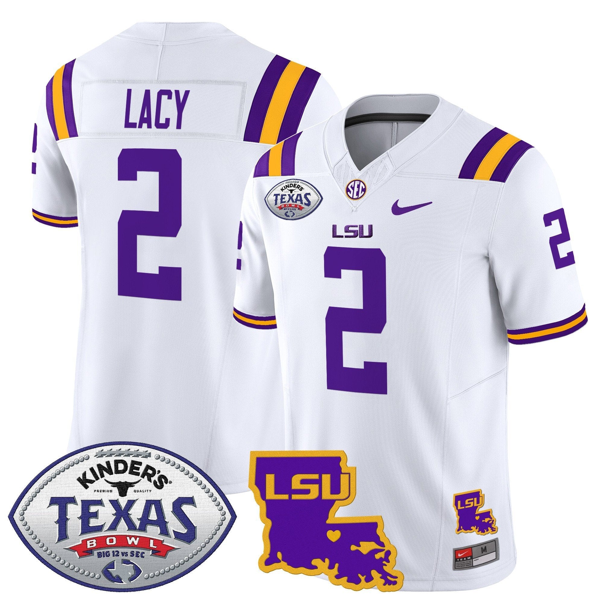 Men LSU Tigers 2024 Texas Bowl Patch Vapor Limited Jersey - All Stitched