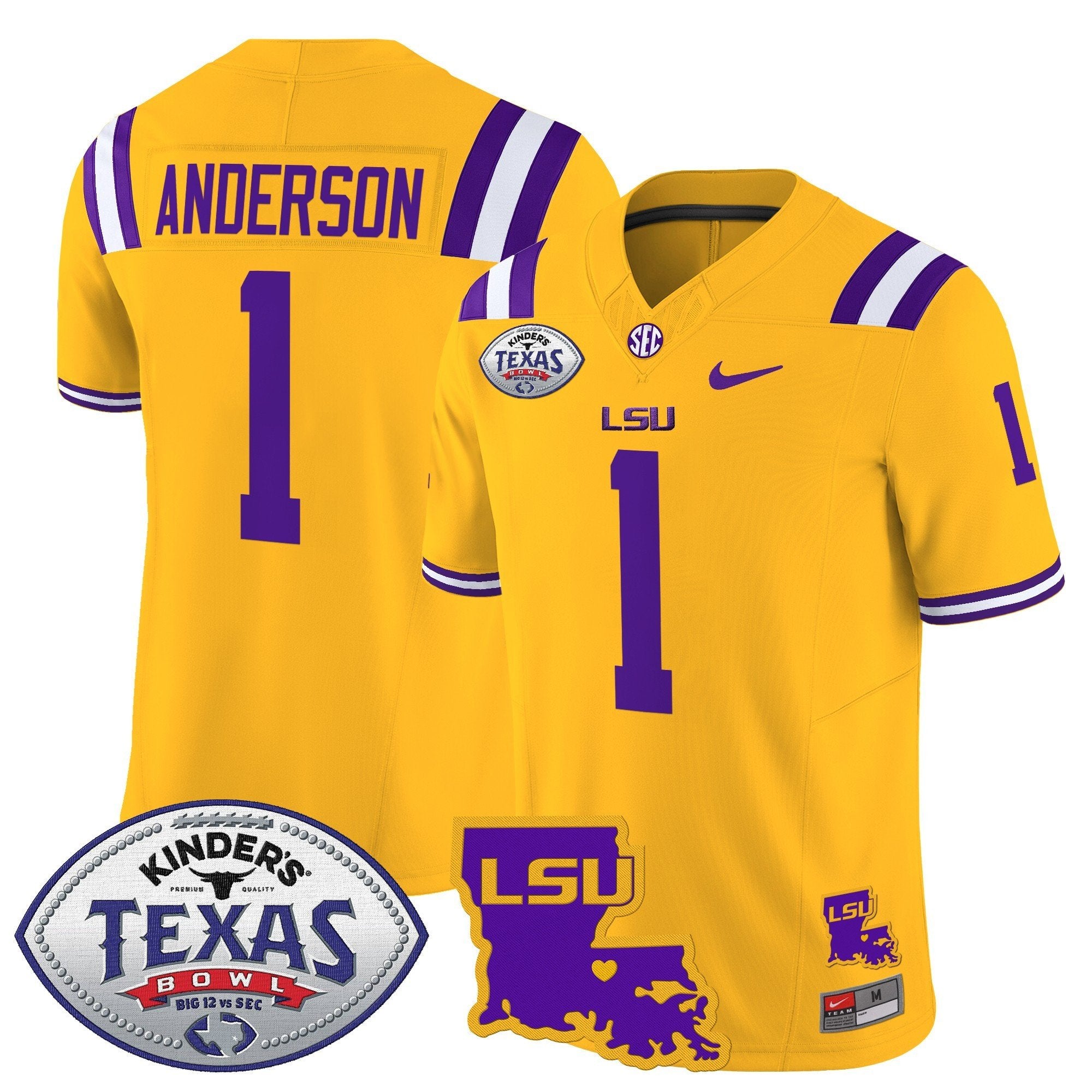 Men LSU Tigers 2024 Texas Bowl Patch Vapor Limited Jersey - All Stitched