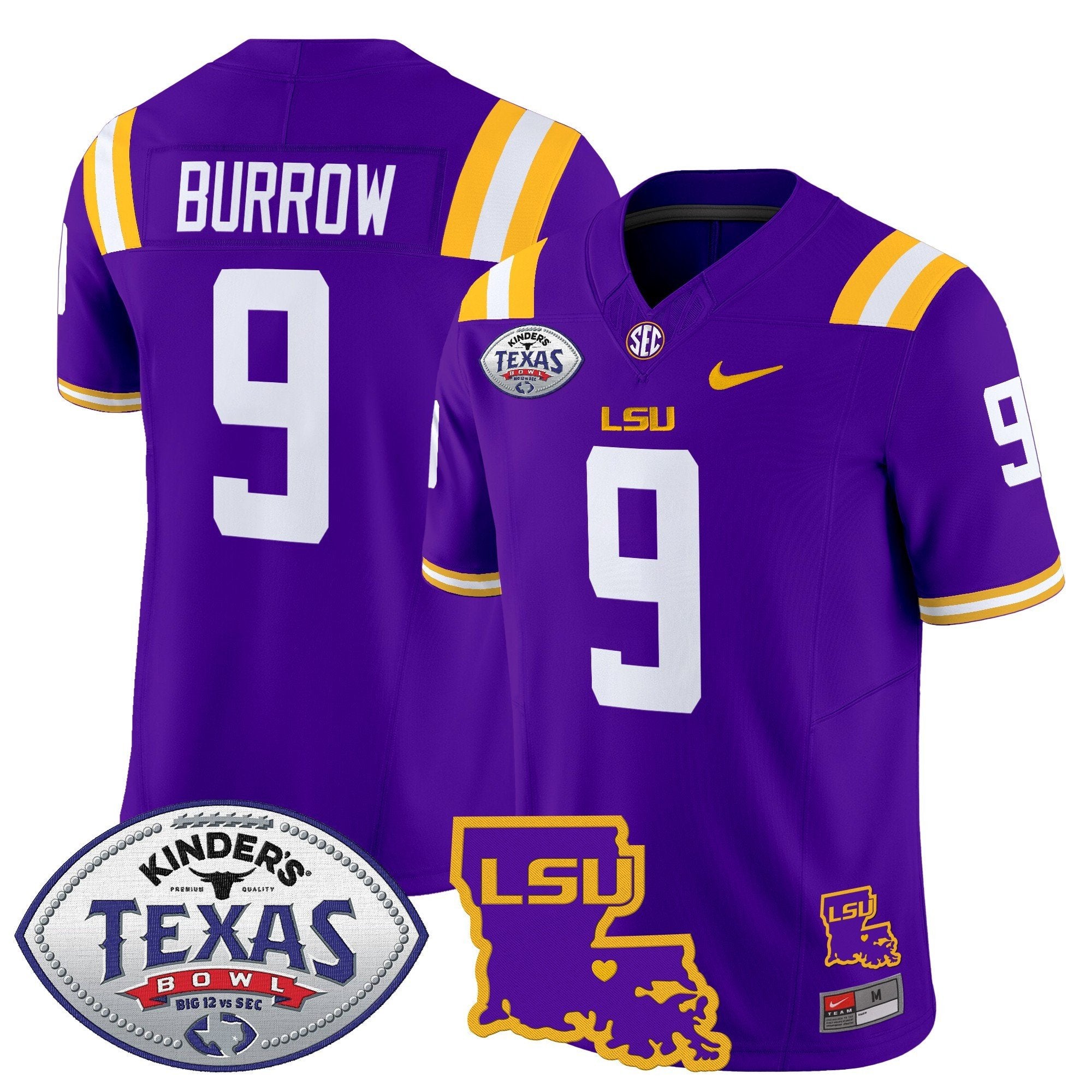 Men LSU Tigers 2024 Texas Bowl Patch Vapor Limited Jersey - All Stitched